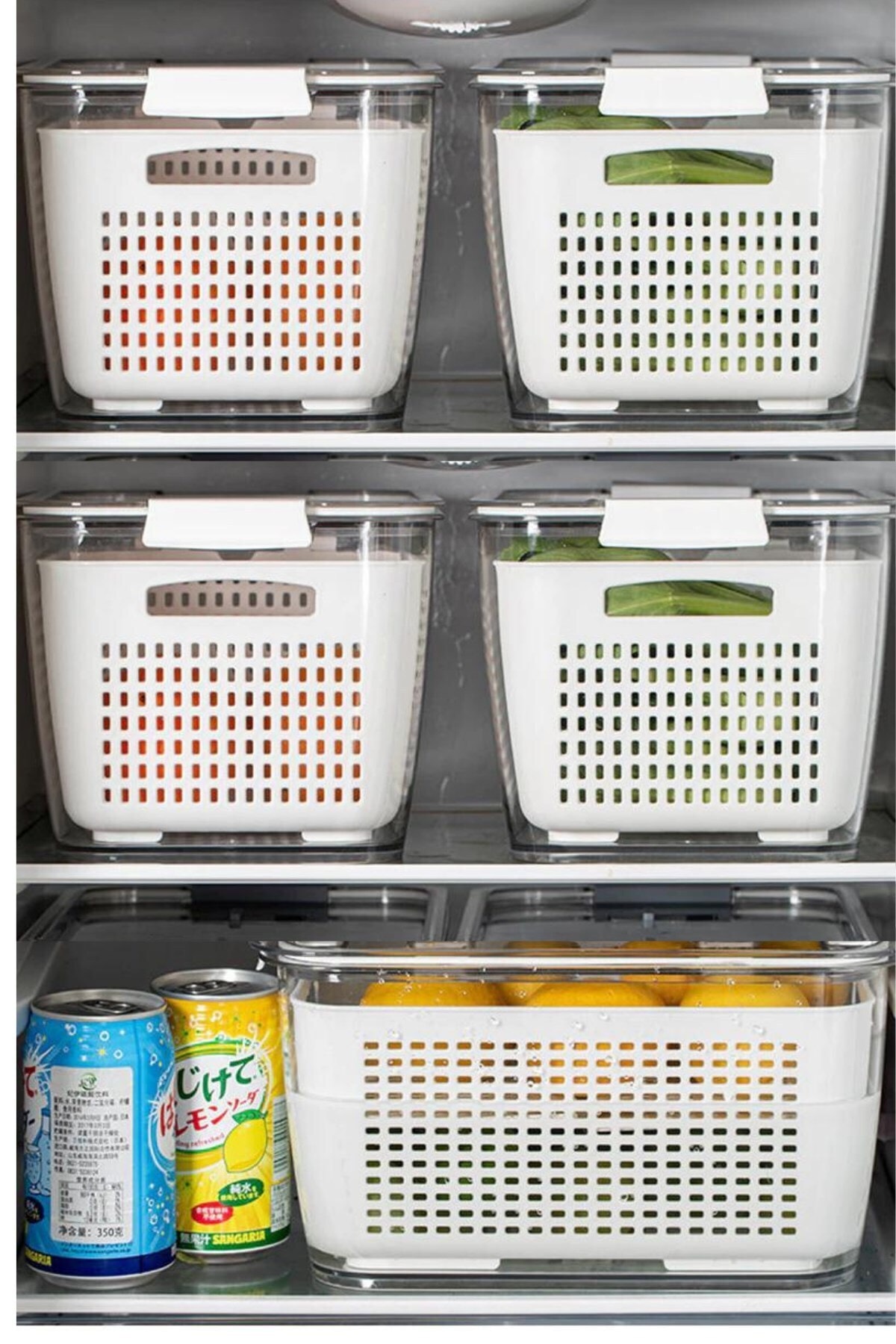 Kitchen Store 6 Adet 5 Litre Buzdolabı Içi Düzenleyici Kapaklı Süzgeçli Dolap Düzenleyici Organizer 6x5 Lt