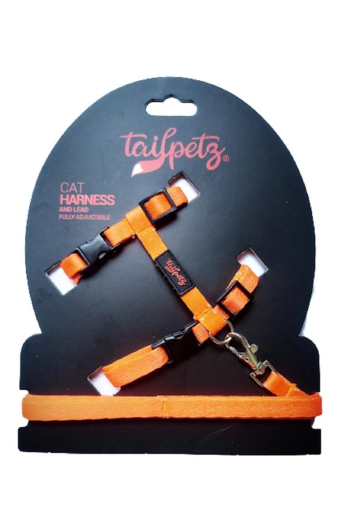 Tailpetz Cat Harnes Orange Ayarlanır Kedi Gezdirme Takım Tasması