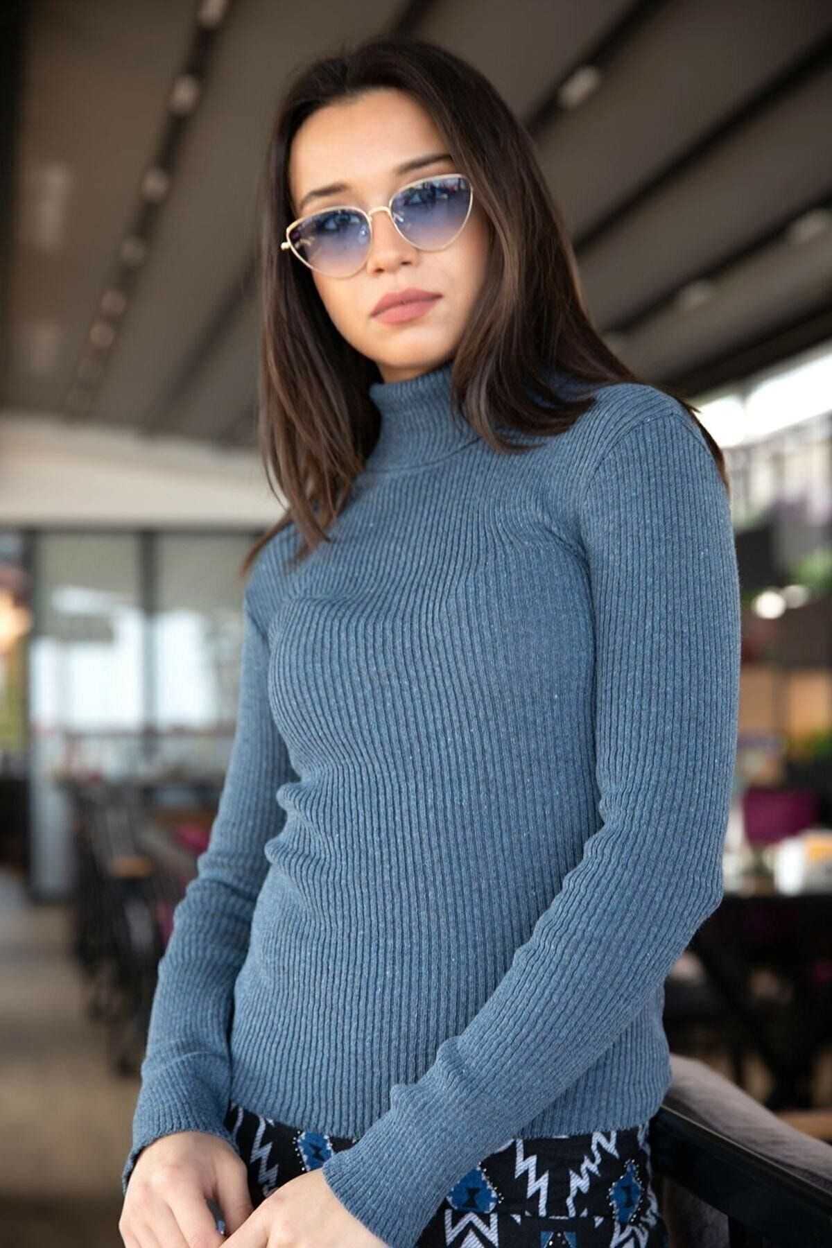 IŞILDA Kadın Giyim Uzun Kol Balıkçı Triko Body
