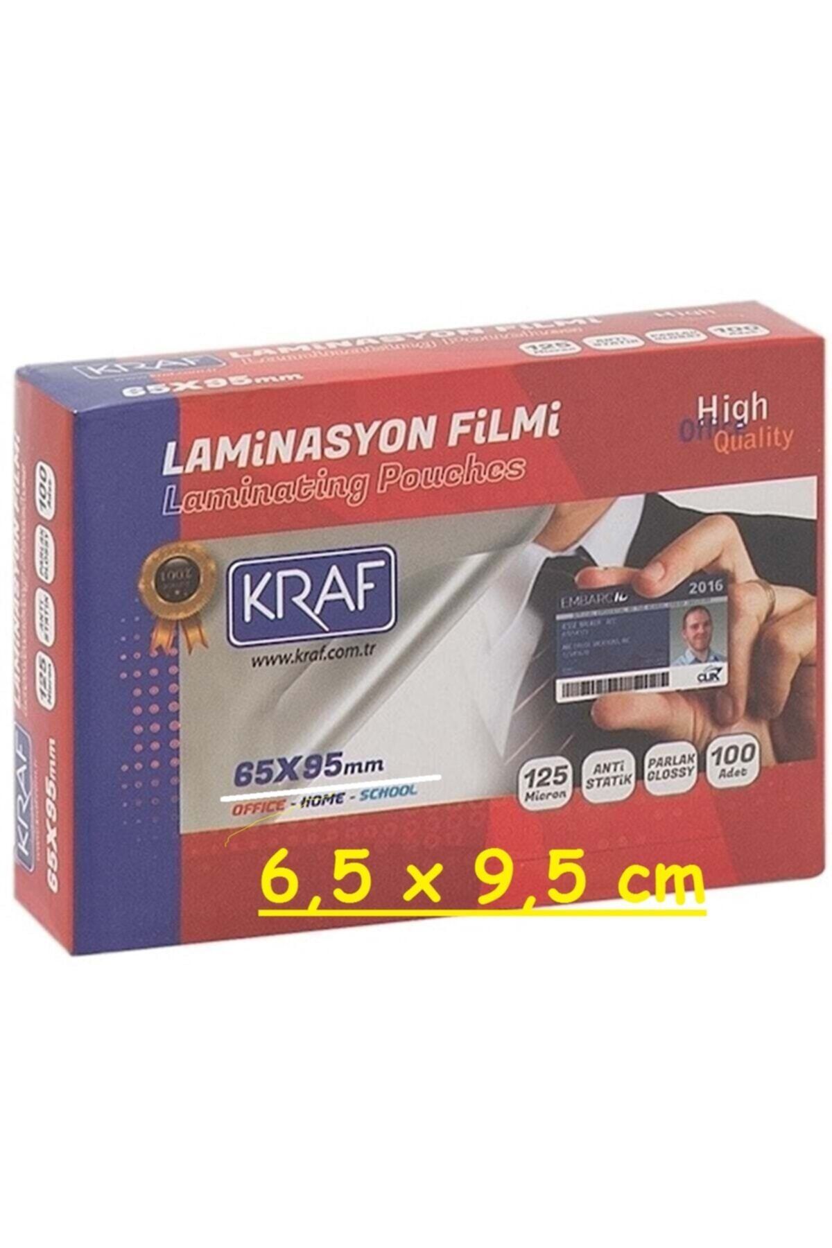 KRAF Laminasyon Pres Filmi 65x95 Mm 125micron 100lük