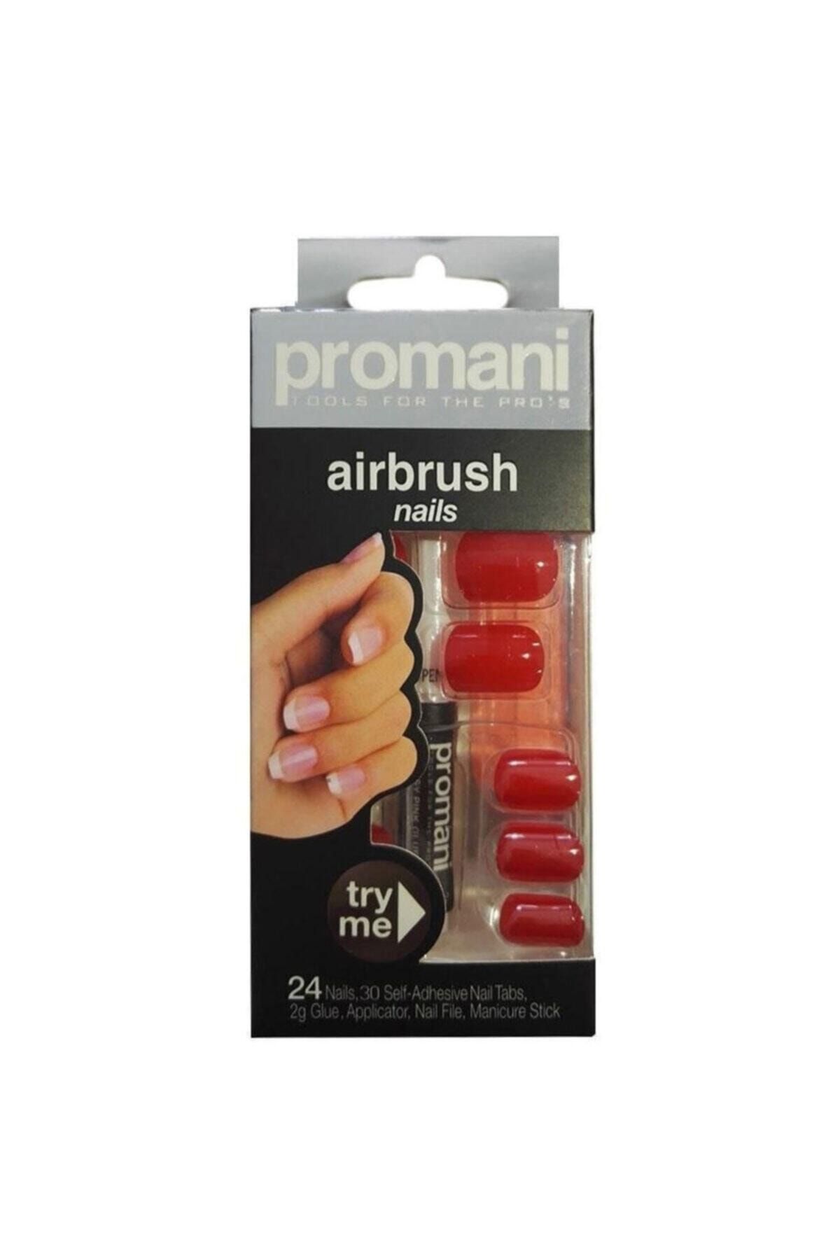 Promani Kırmızı Renk Takma Tırnak 5013 - Air Brush Nails Fingers 5013 800307050131