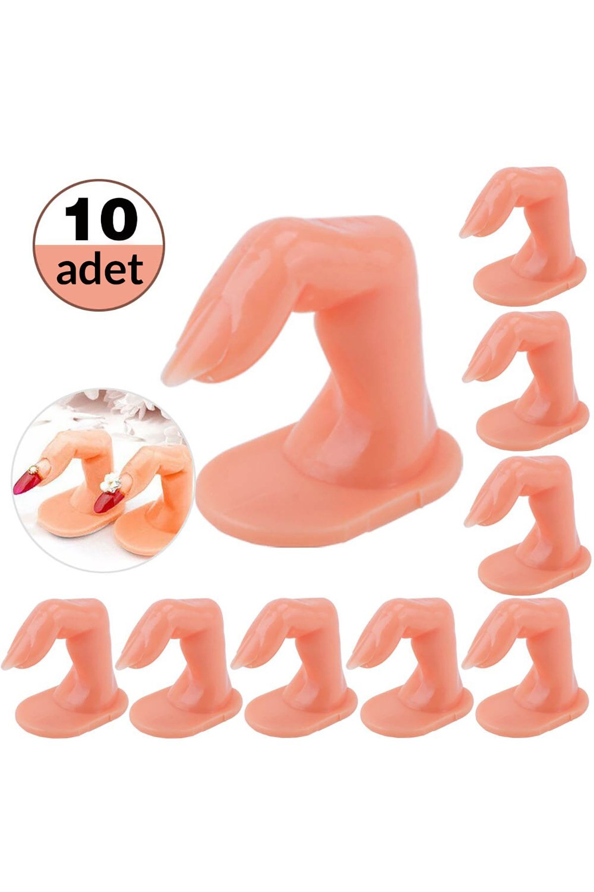 ELLEA NAIL Protez Tırnak Eğitim Parmağı 10'lu