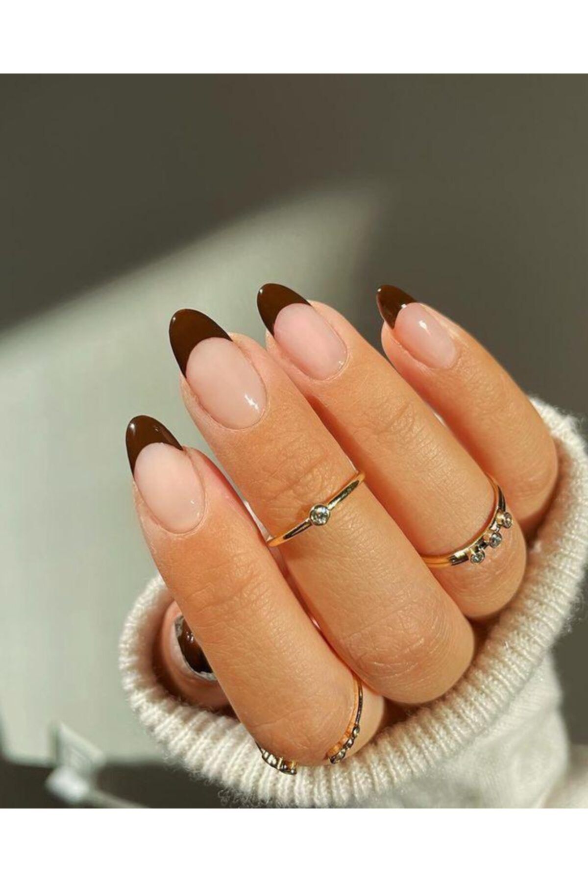 SMYRNASTUDİO Brown French Takma Tırnak