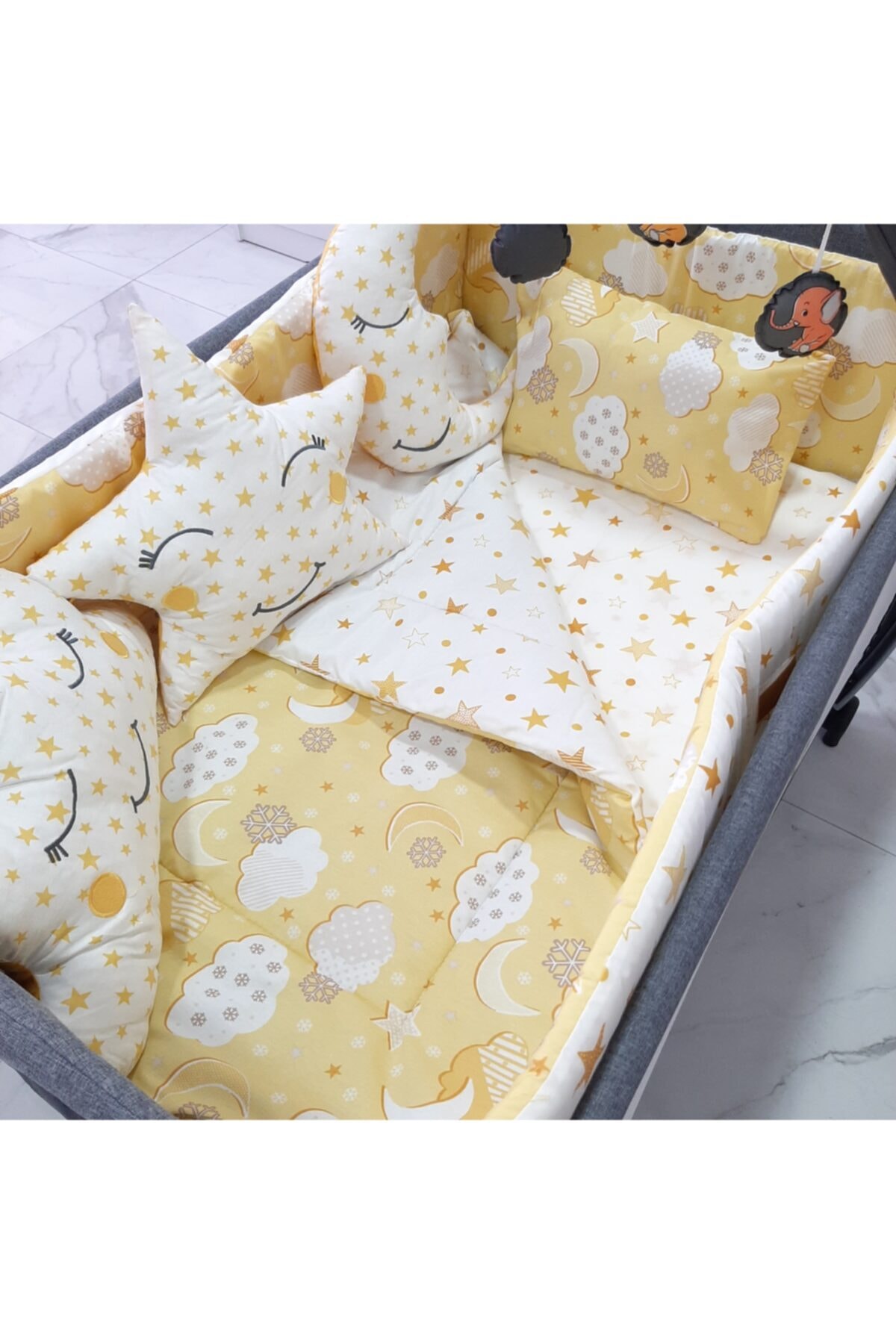 uykucubebe 70x120 Park Beşik Uyku Seti 10 Parça (5404) Kombin