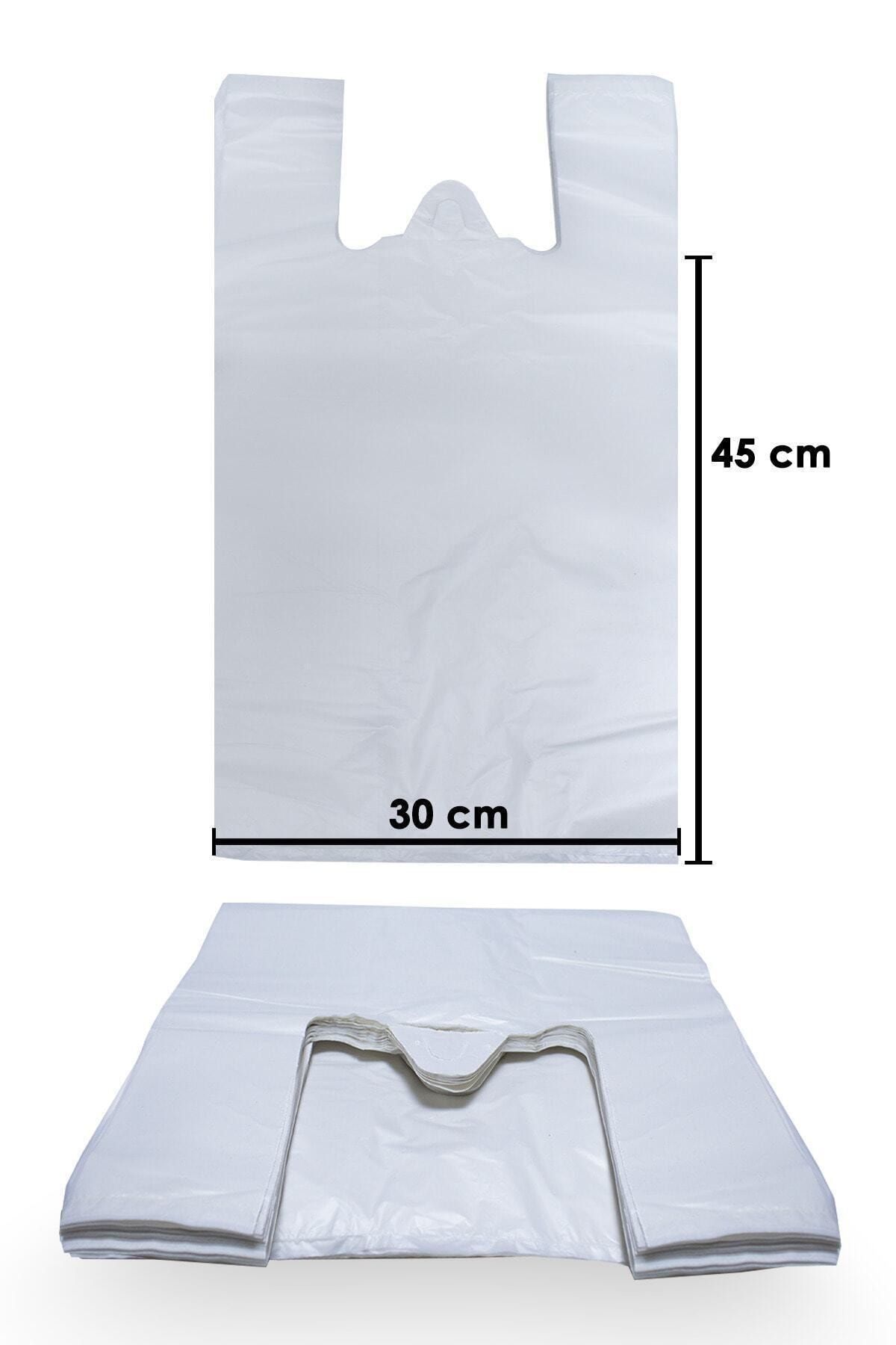 Hakhan Birinci Sınıf Beyaz Market Pazar Taşıma Poşeti Büyük Boy 30x45 Cm 1 Kg 60 Adet