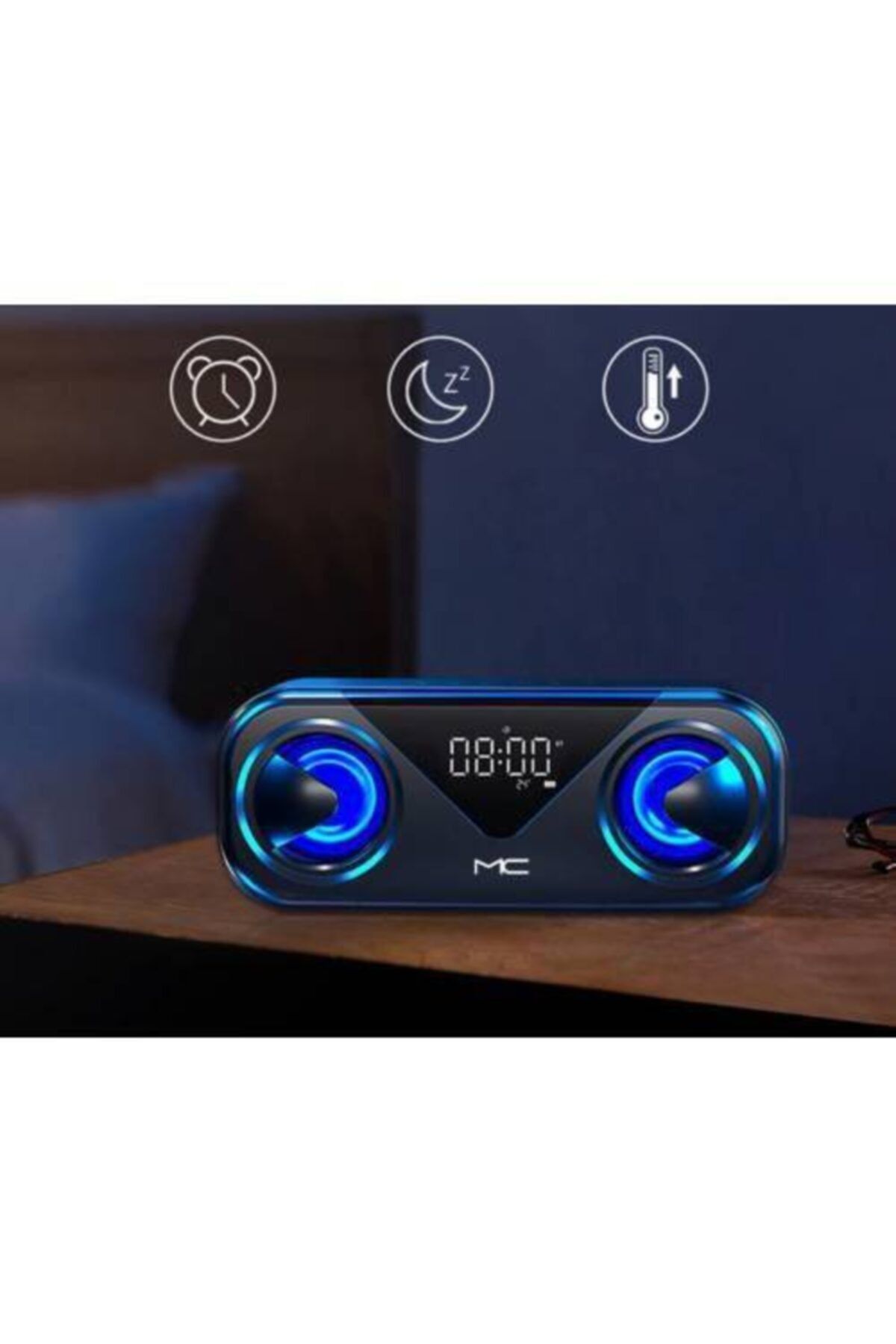 Asaf Eticaret Polham Bluetooth Hoparlör Dijital Saatlı Sd Kart Aux Flash Disk Girişli Hoparlör Müzik Çalar