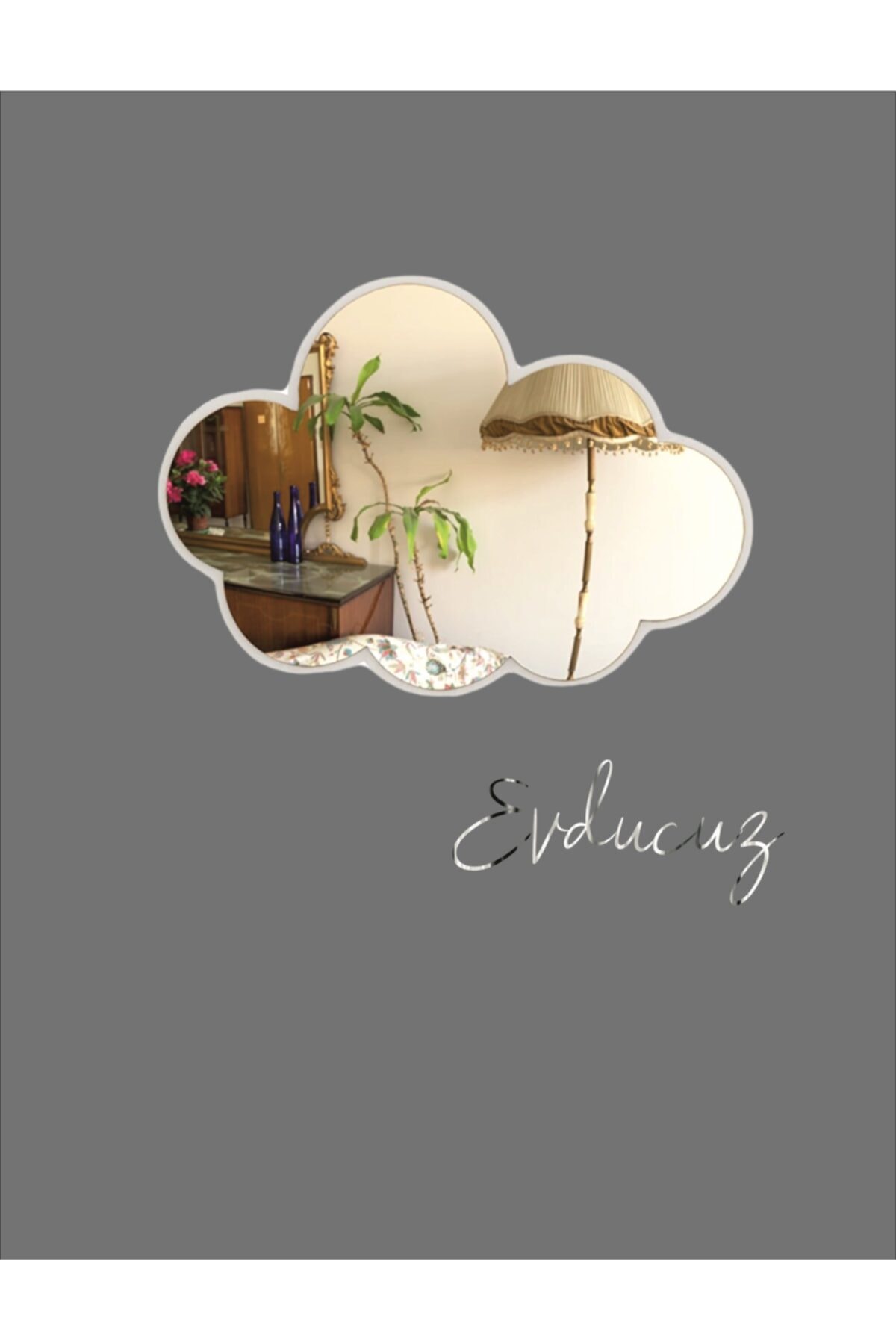 evdeucuz Bulut Çocuk Odası Duvar Aynası