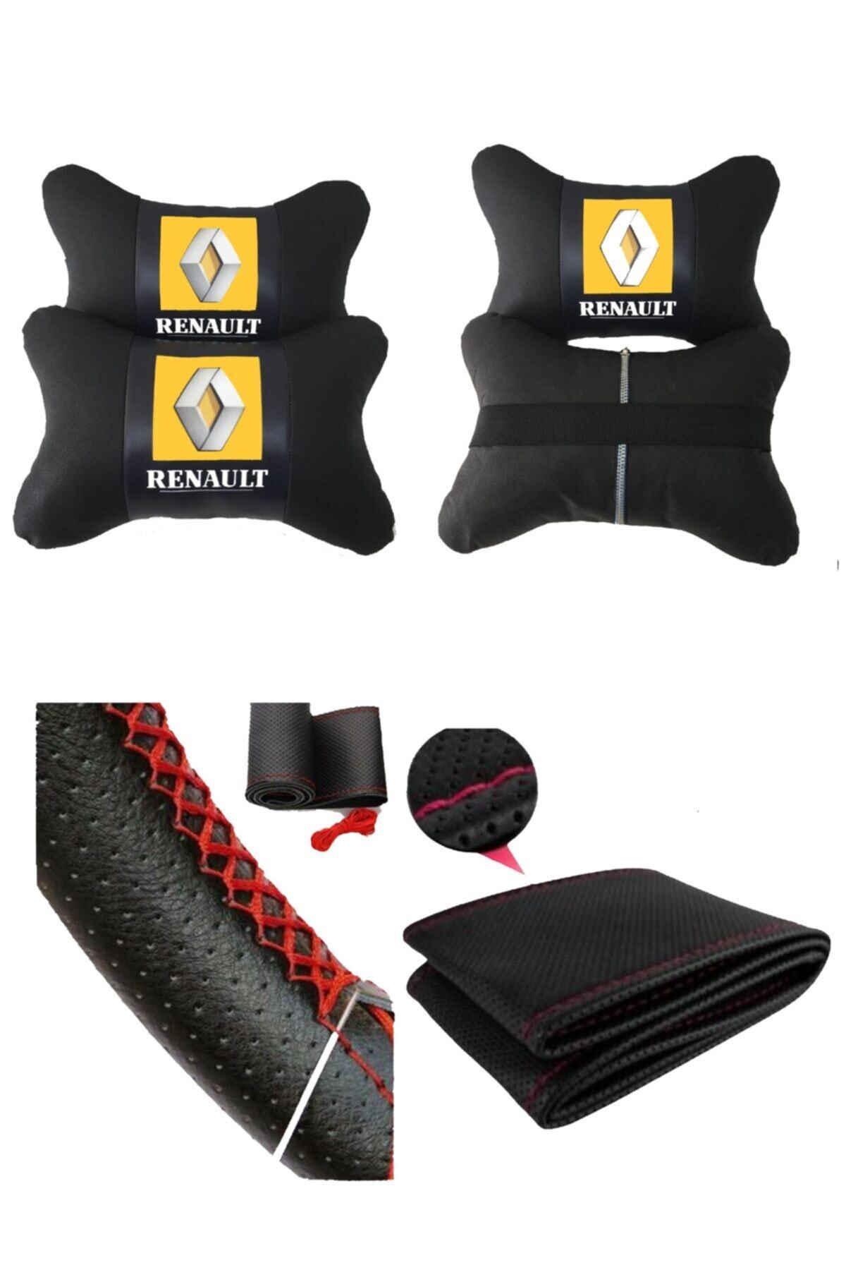 AYAZGURUP Renault Trafic Dikmeli Direksiyon Kılıfı + 5d Ortopedik Boyun Yastığı (2 Li Set)