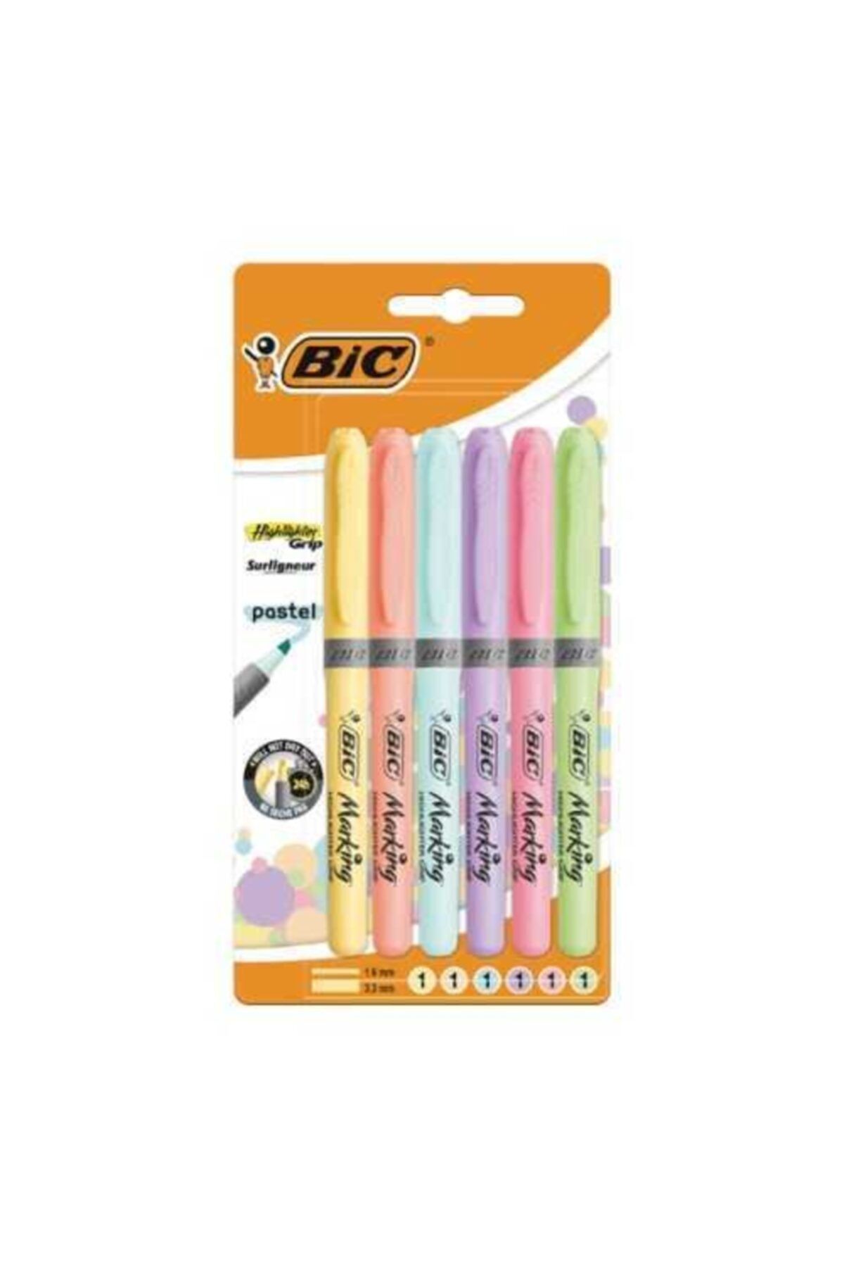 Bic Marking Highlighter Grip Pastel 6lı Blister