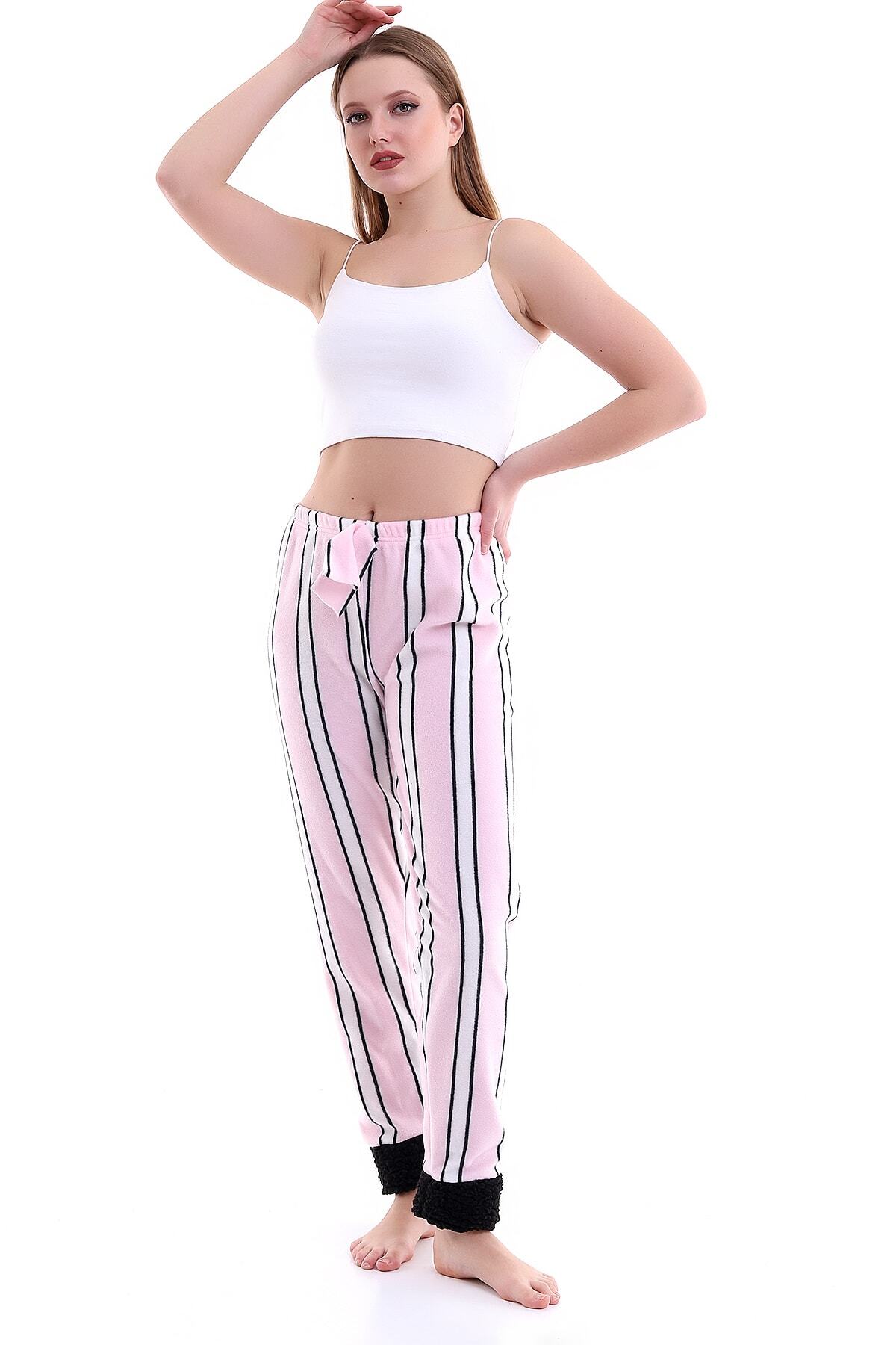 Golden Box Desenli Pelüş Pijama Altı