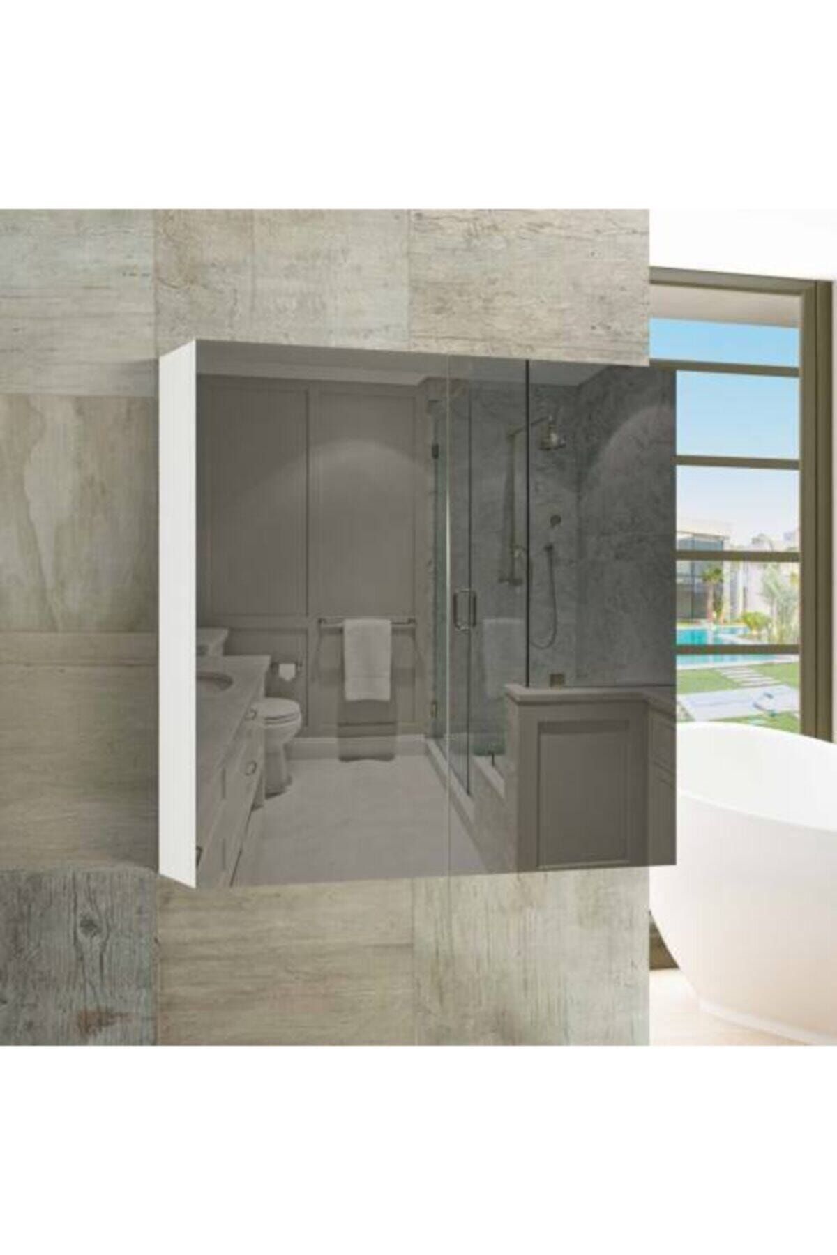 ARS GRUP MOBİLYA Home Lavabo Dolabı Aynalı Lavabo Dolabı Banyo Dolabı Raflı Dolap Ars 6060