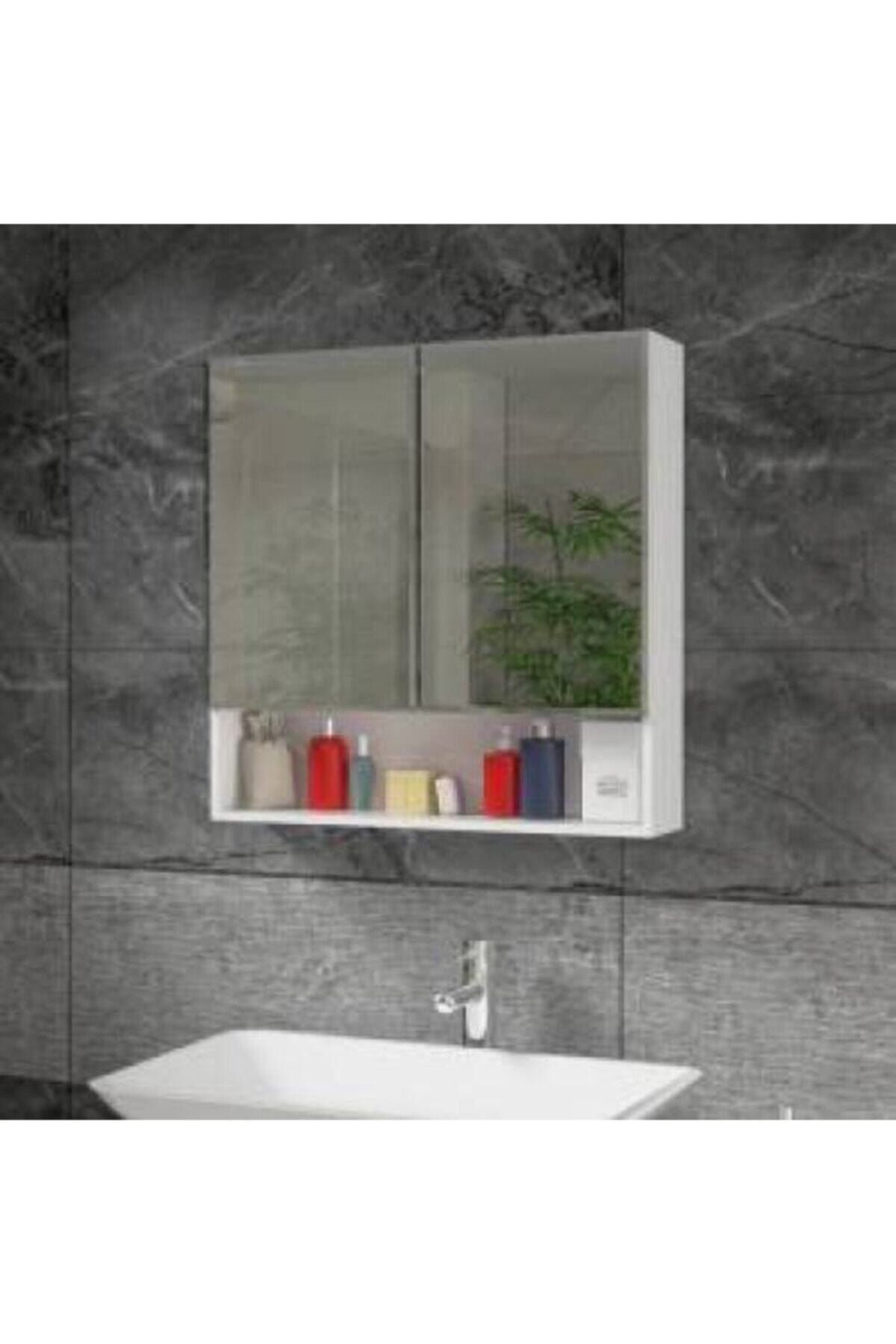 ARS GRUP MOBİLYA Aynalı Avabo Dolabı Lavabo Dolabı Banyo Dolabı Raflı Dolap Ars L 70