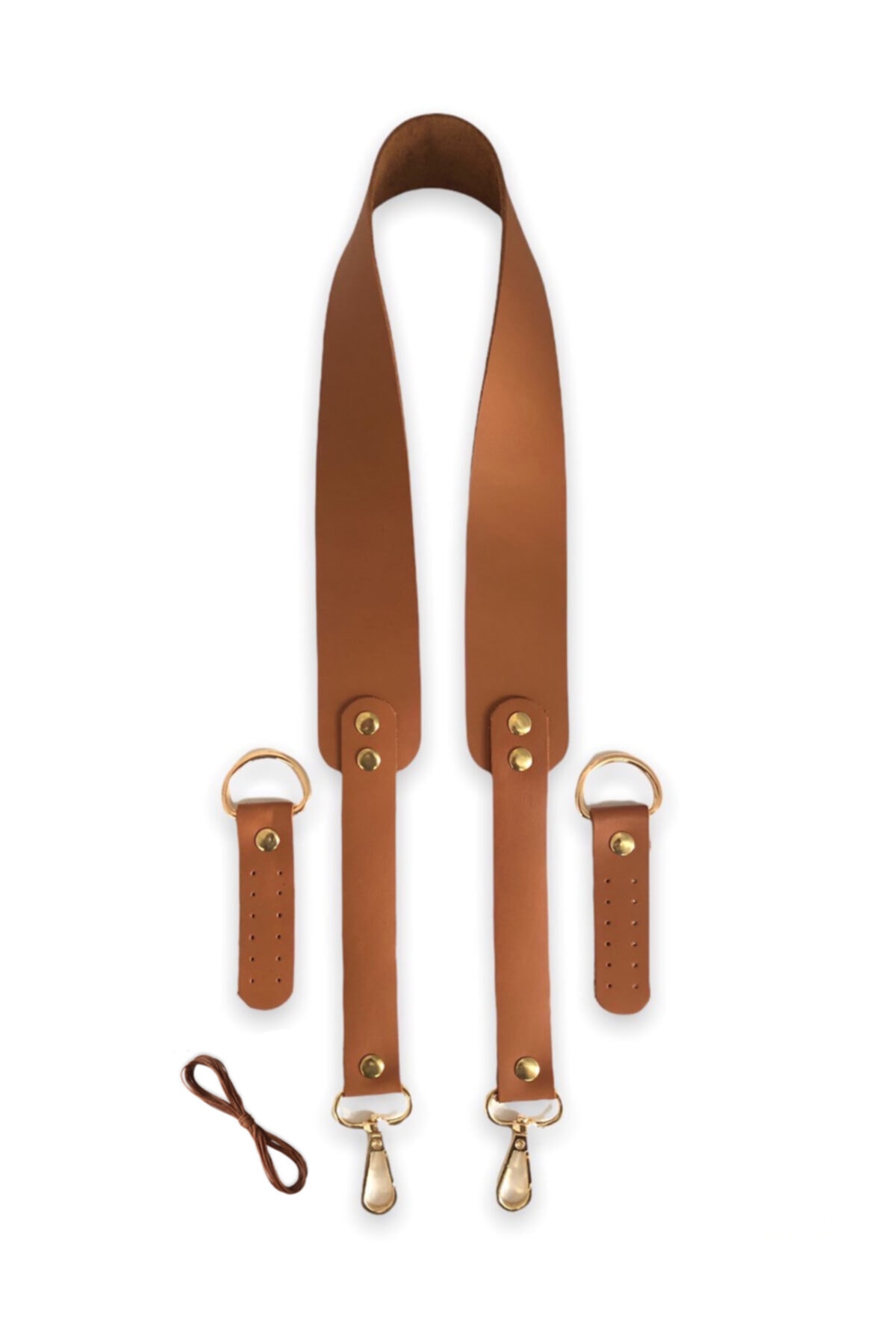 Alfa Tasarım Hakiki Deri Çanta Sapı / Aksesuarlı - Camel Rengi