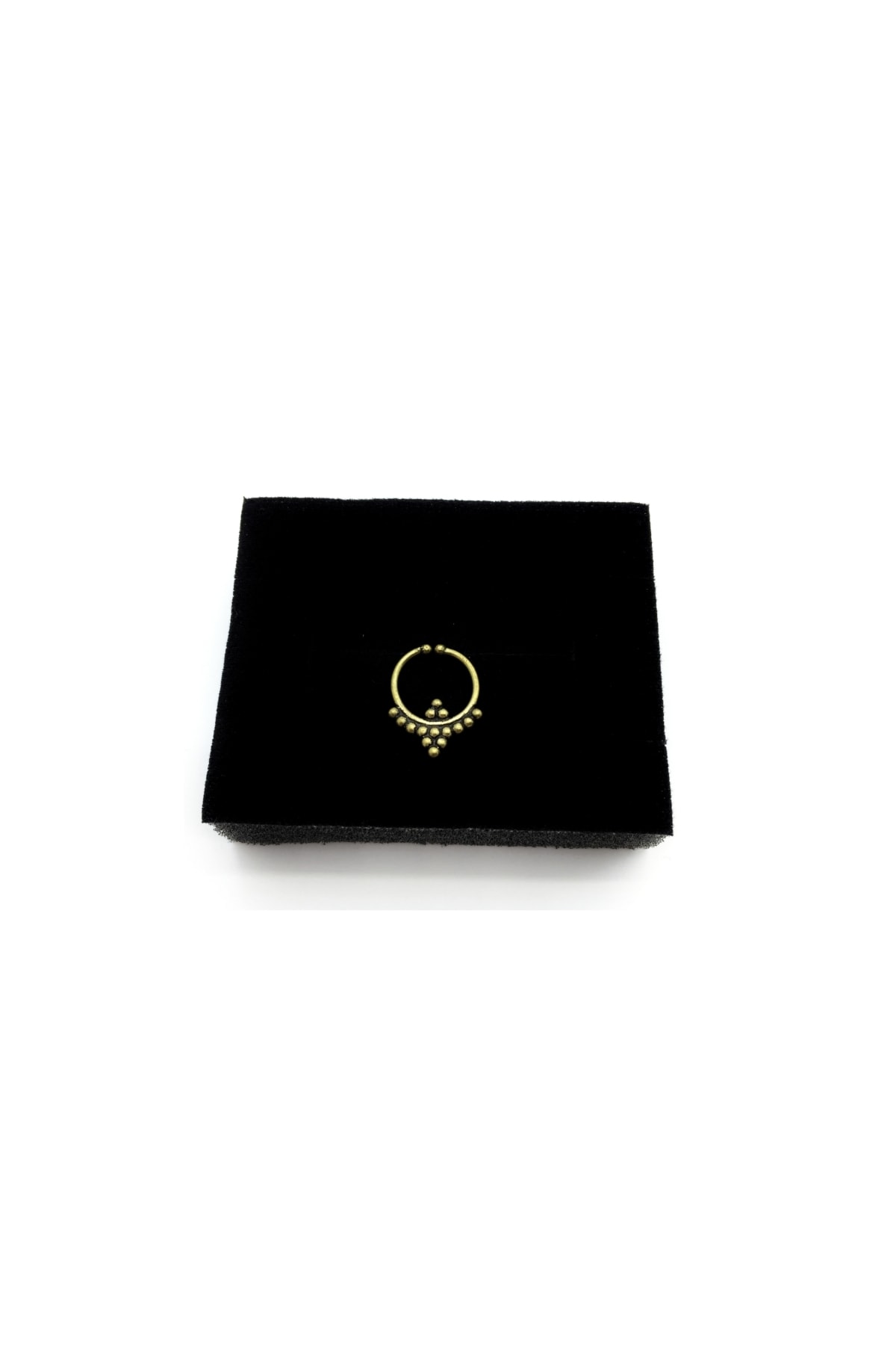 Macralien doğaltaş ve tasarım ürünler Macralien Indian Antik Altın Kararmaz Pirinç Unisex Fake Septum Piercing
