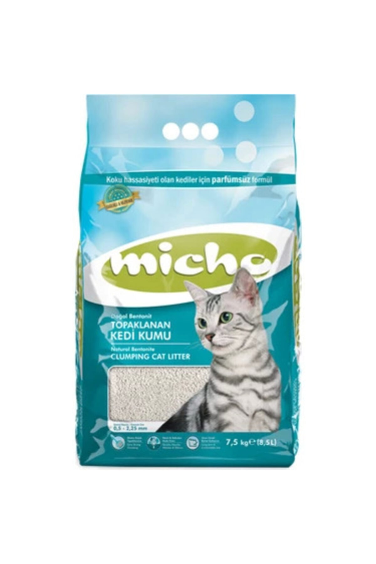 Micho Ince Taneli Topaklanan Kedi Kumu 7,5 Kg