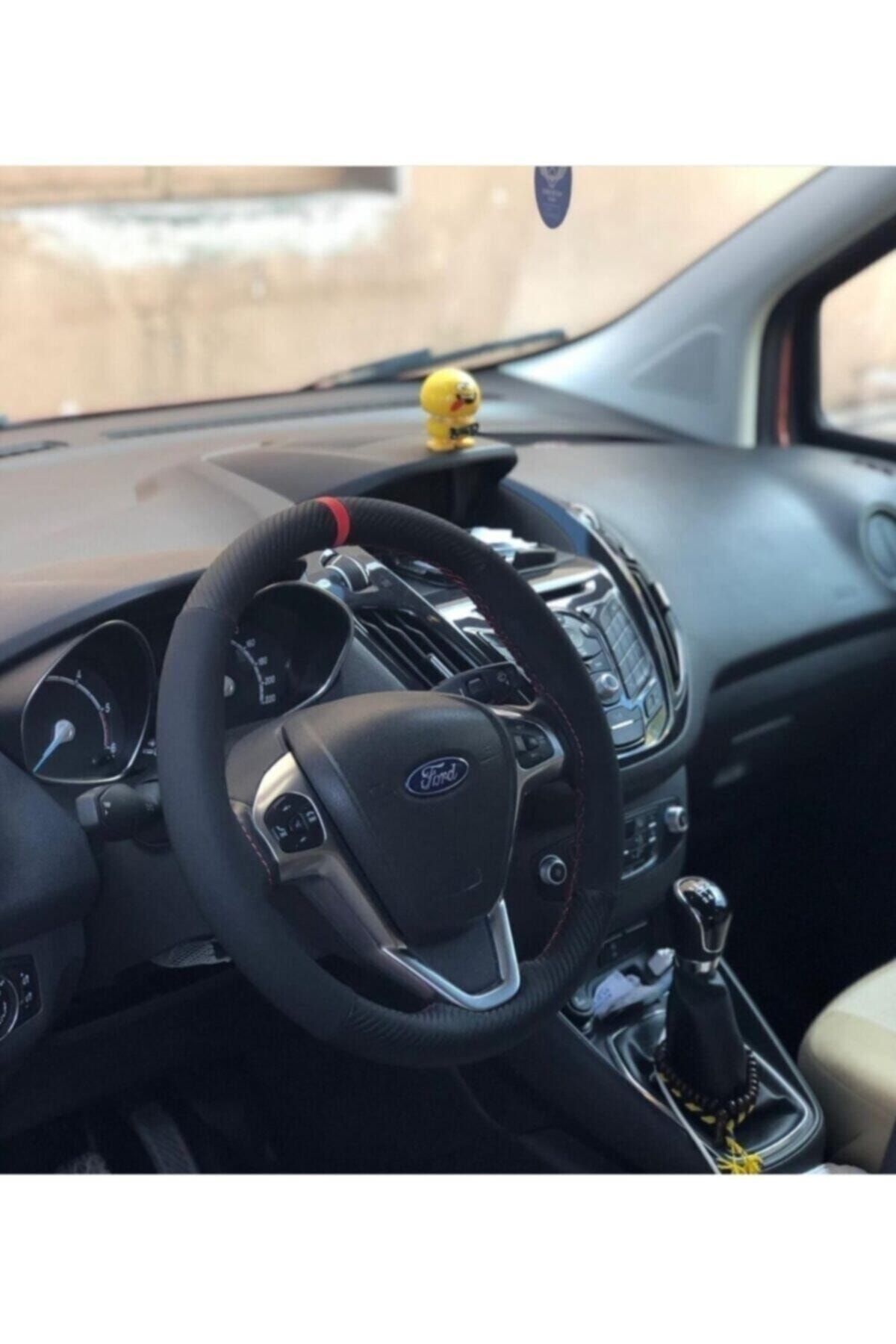 gürlerotoaksesuar Uyumlu Ford Focus 1 Marka Araç Uyumlu Kırmızı Yüzüklü Nubuk Karbon Dert Direksiyon Kılıfı
