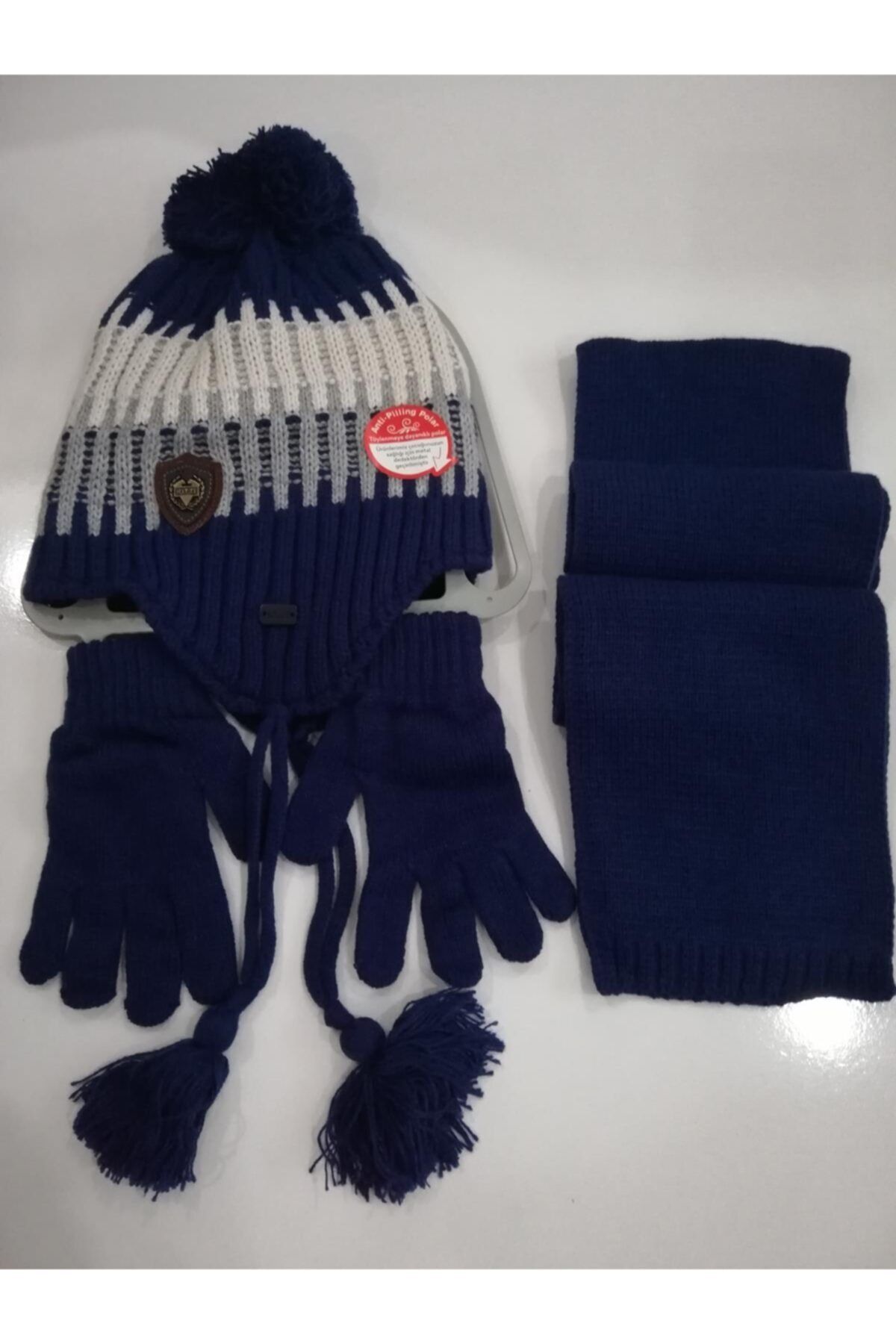 Kitti Erkek Çocuk Atkı Bere Eldiven Üçlü Takım K2170-12