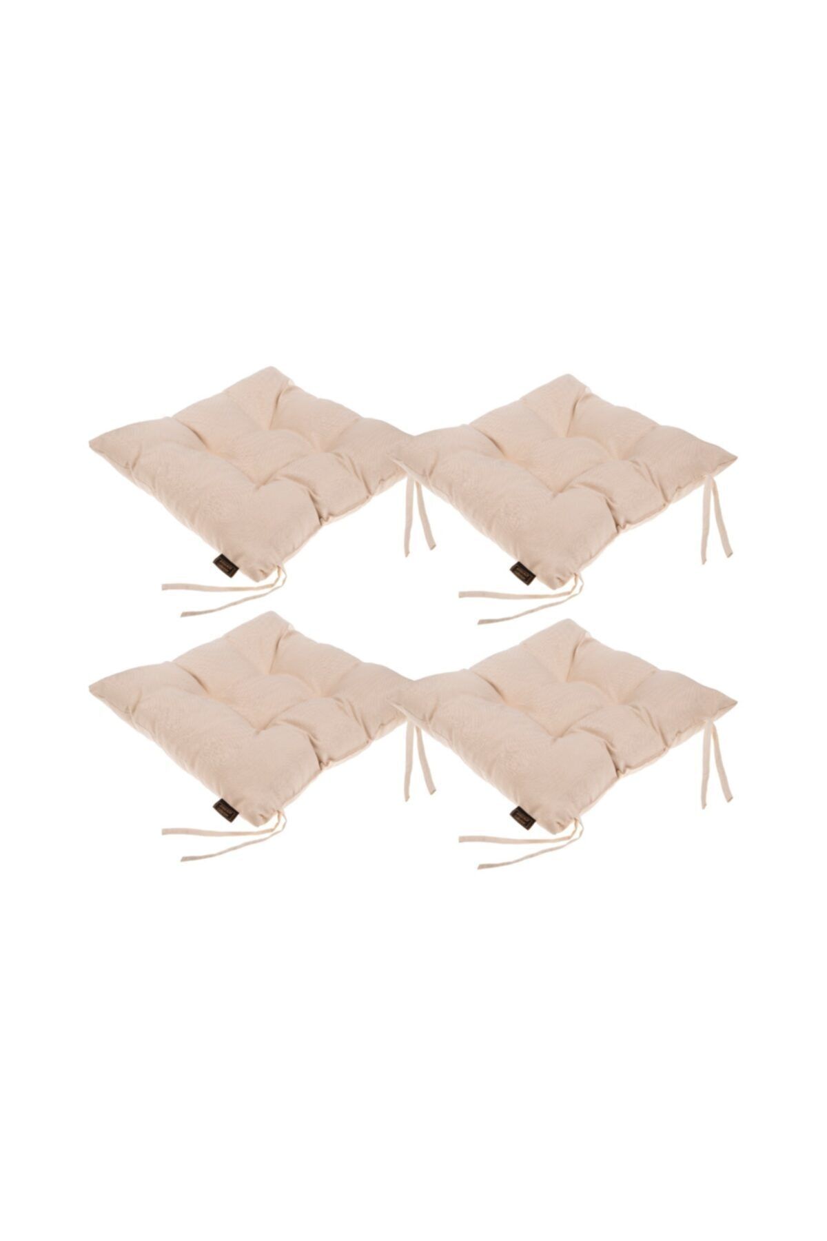AYDEMİR COLLECTİON 4'lü Kombin Pofidik Kare Sandalye Minderi 40 X 40 Cm Bej