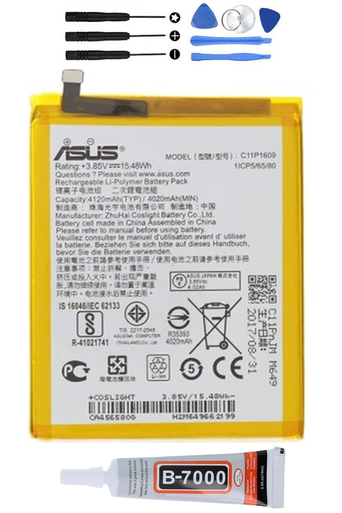TURANTECH Asus Zenfone 4 Max Zc520kl Pil Batarya C11p1609 Pil Kodu 4100 Mah Orjinal Ebatında Garantili Ürün