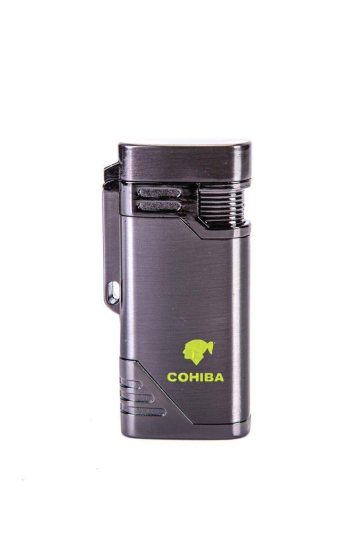 COHİBA Iki Torch Gunmetal Slim Puro Çakmağı