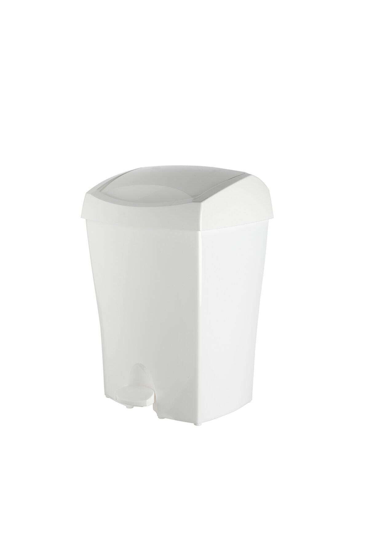 Titiz Plastik Trash Star Fonksiyonlu Büyük Boy Çöp Kovası Soft Beyaz 18lt