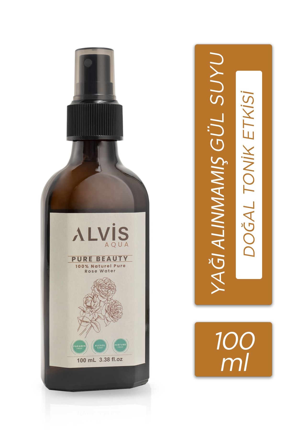 Alvis Aqua Yağı Alınmamış Tam Gül Suyu 100 ml (Doğal Tonik Etkili)