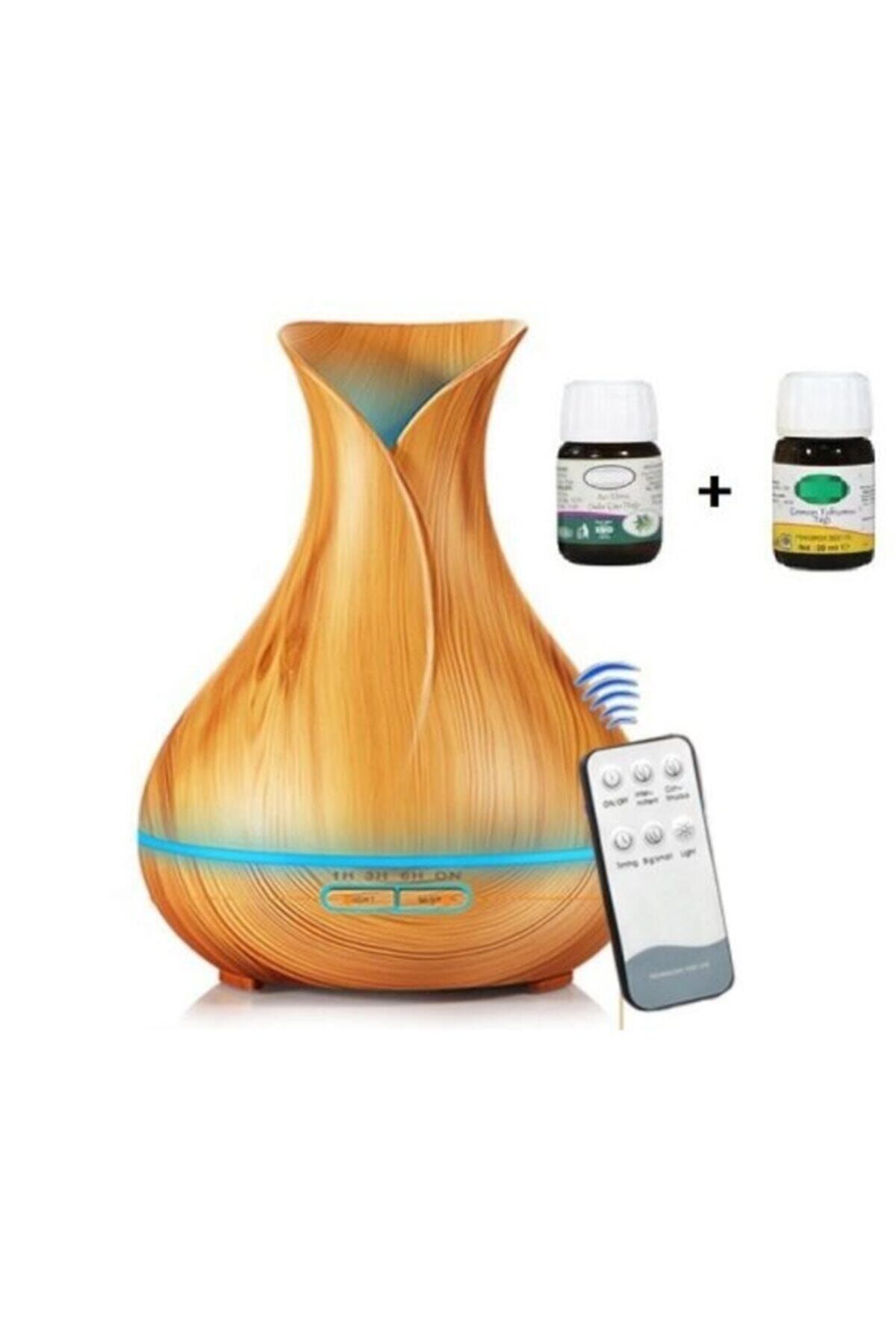 Kakusan Kumandalı Aroma Difüzörü Ultrasonik Hava Nemlendirici Led Işıklı Aromatik 550 Ml Kahve
