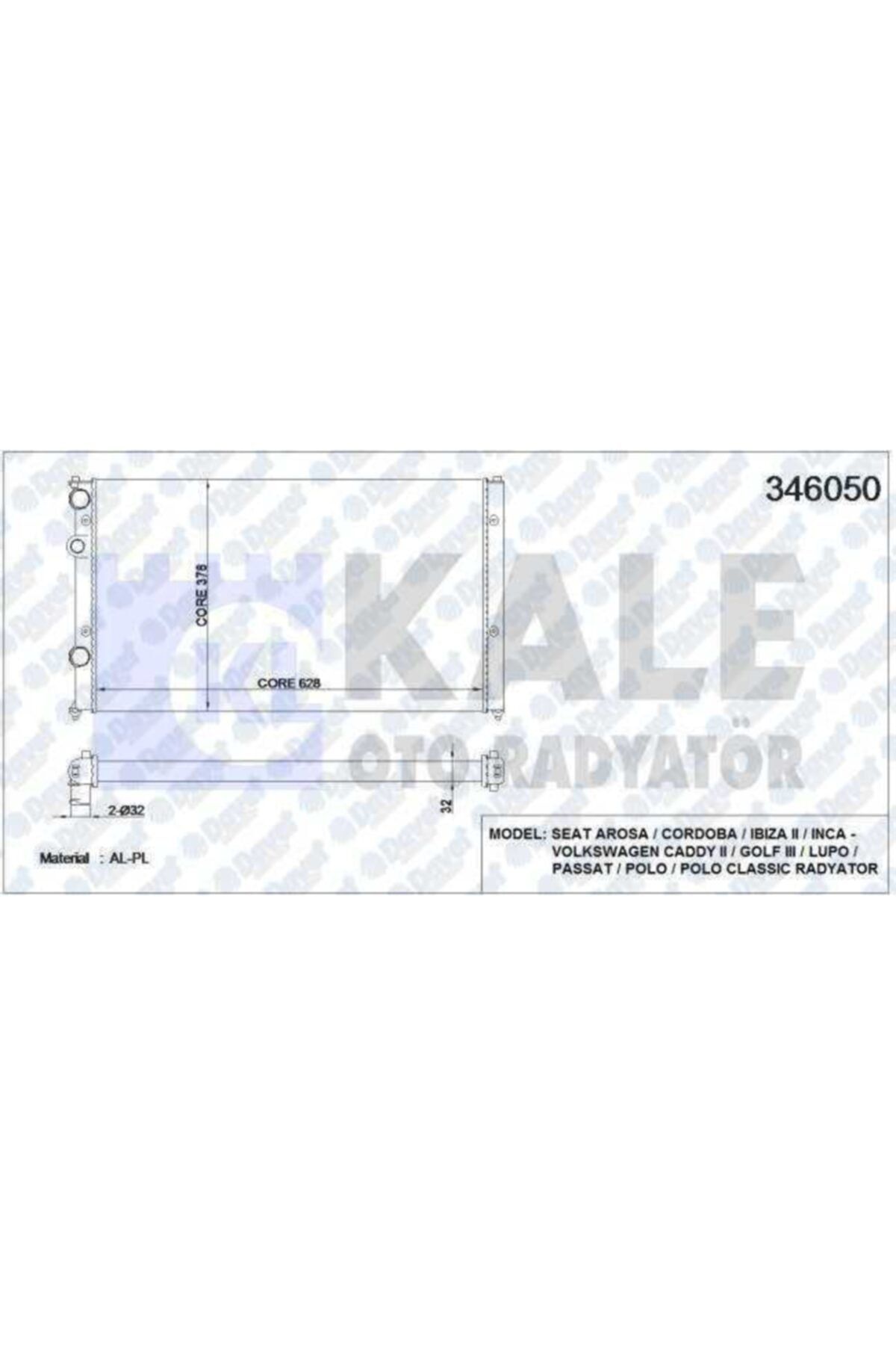 Parçafoni Su Radyatoru Vw Arosa / Cordoba / Ibıza Iı / Inca - Vw Caddy Iı / Golf Iıı / Lup