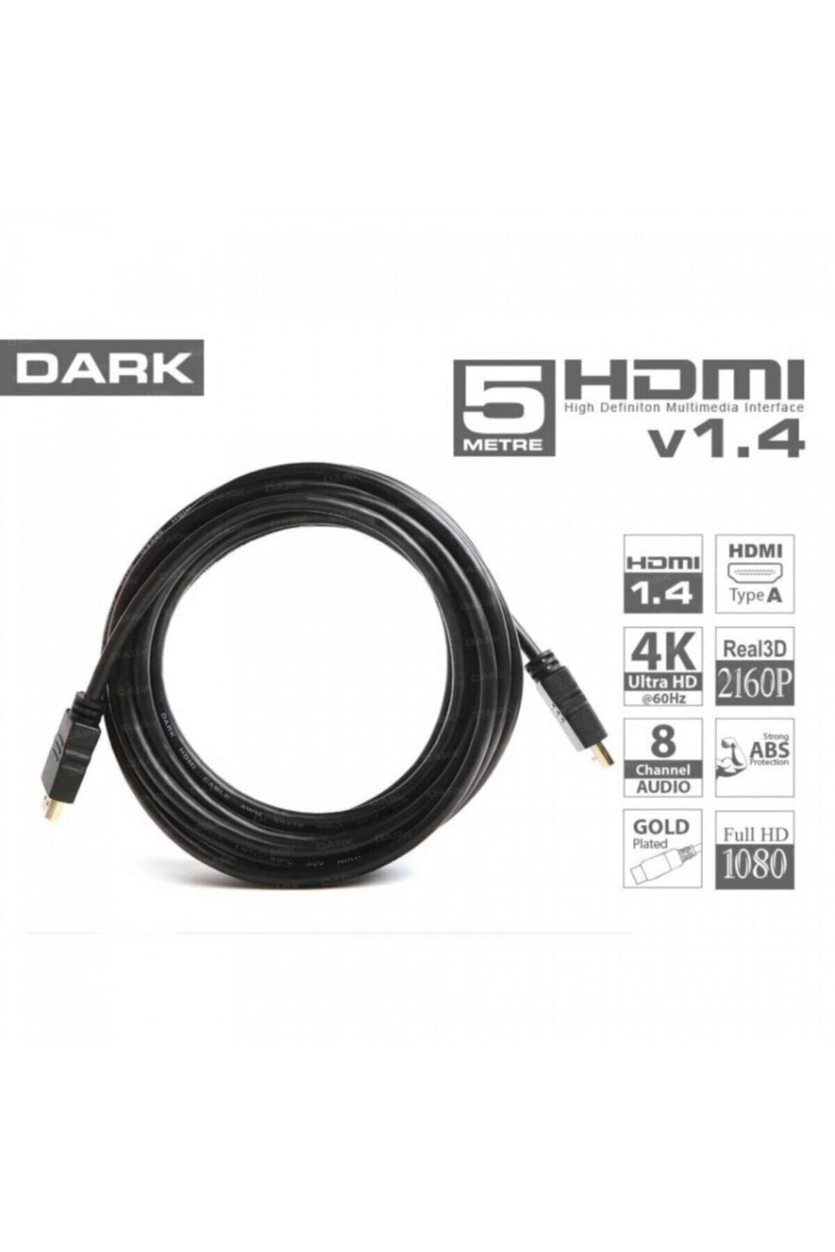 Dark Dk-hd-cv14l500 Hdmı Kablo Ağ Destekli 5mt Ver1.4 Altın Uçlu 3d