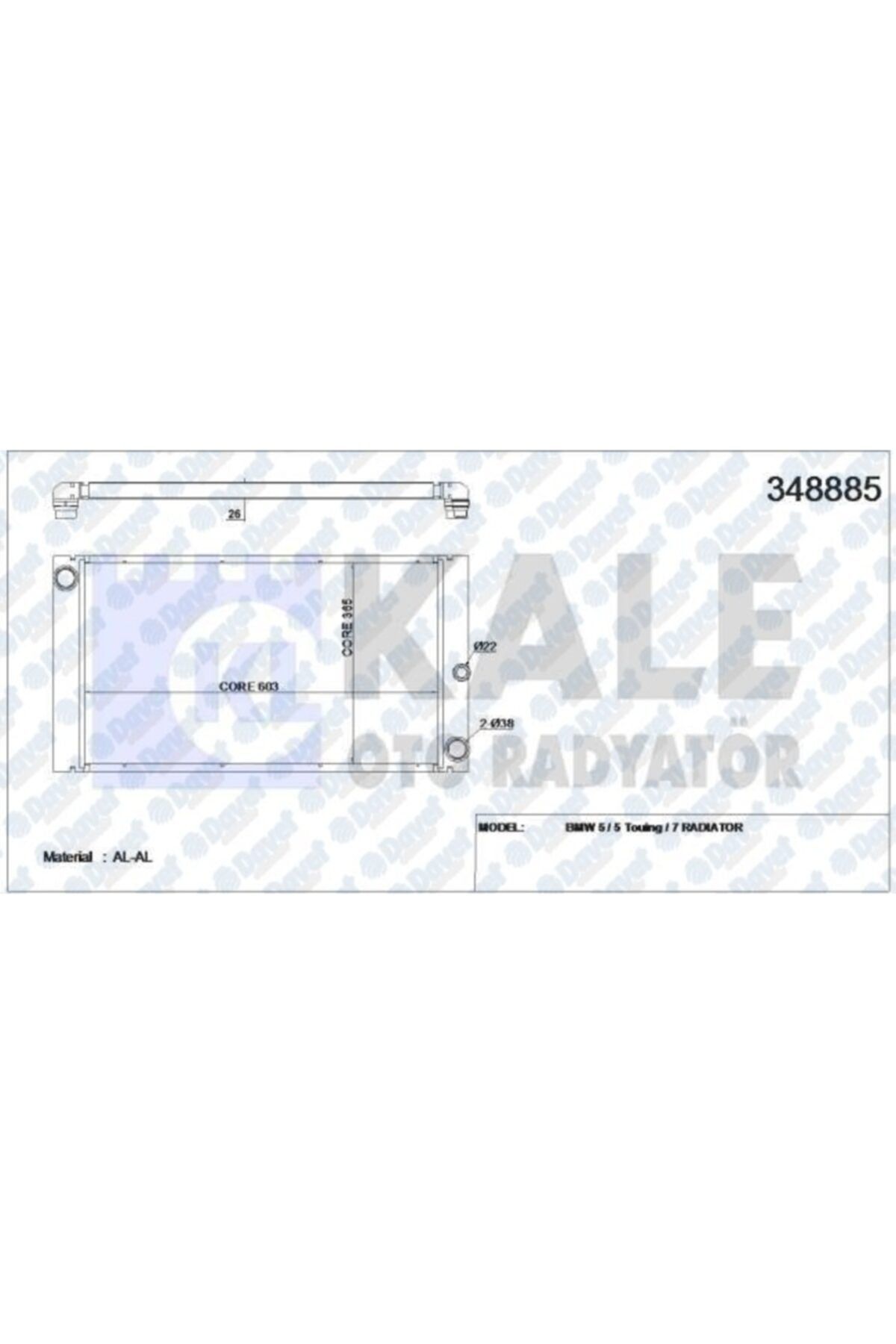 Parçafoni Su Radyatoru Bmw 5 E60 / 5 Tourıng E61 03= / 7 E65-e66-e67-e68 02=