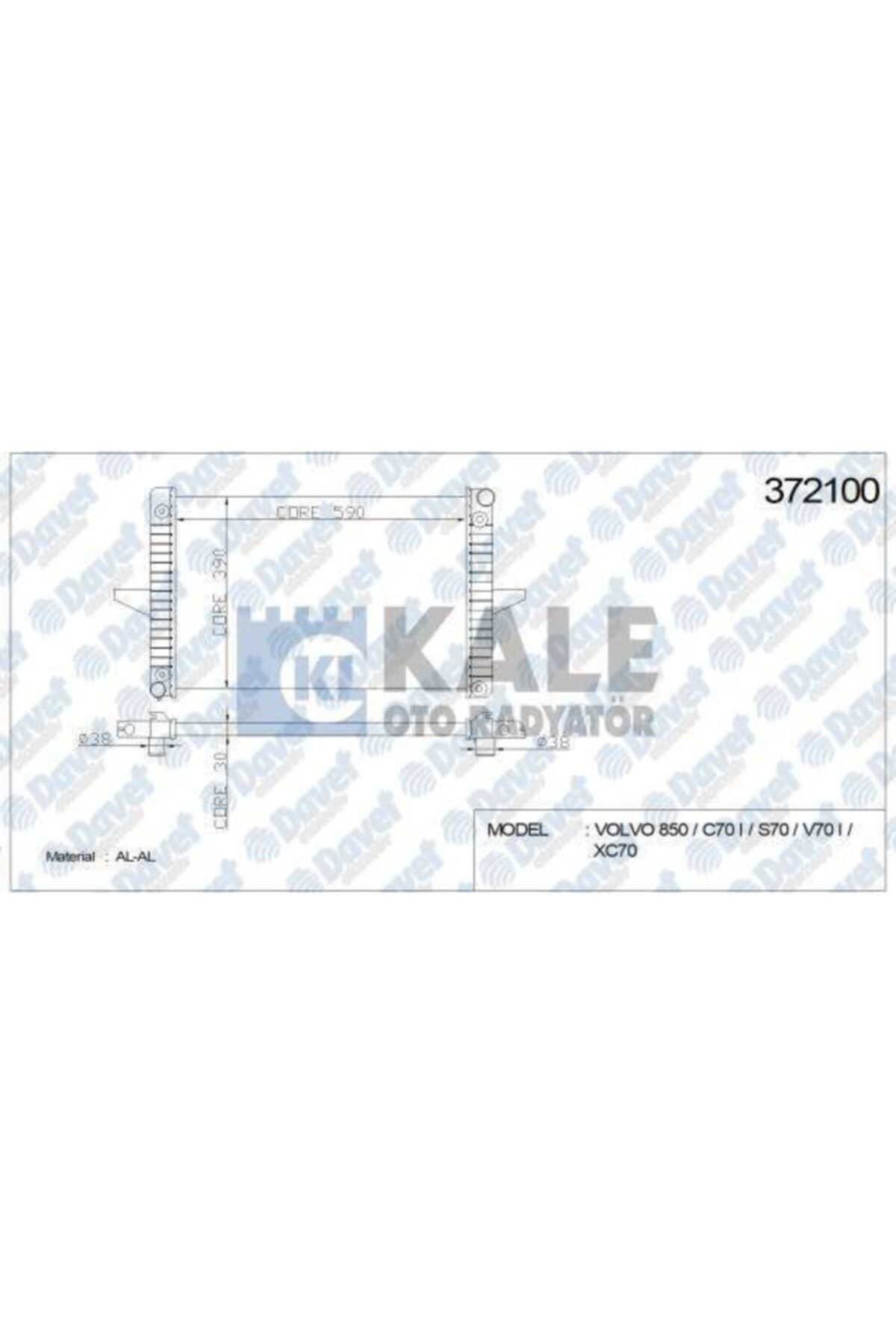 Parçafoni Su Radyatoru Volvo C70 I-s70-v70 I-xc70 Al-pl-brz 590-388-32 Otomatık