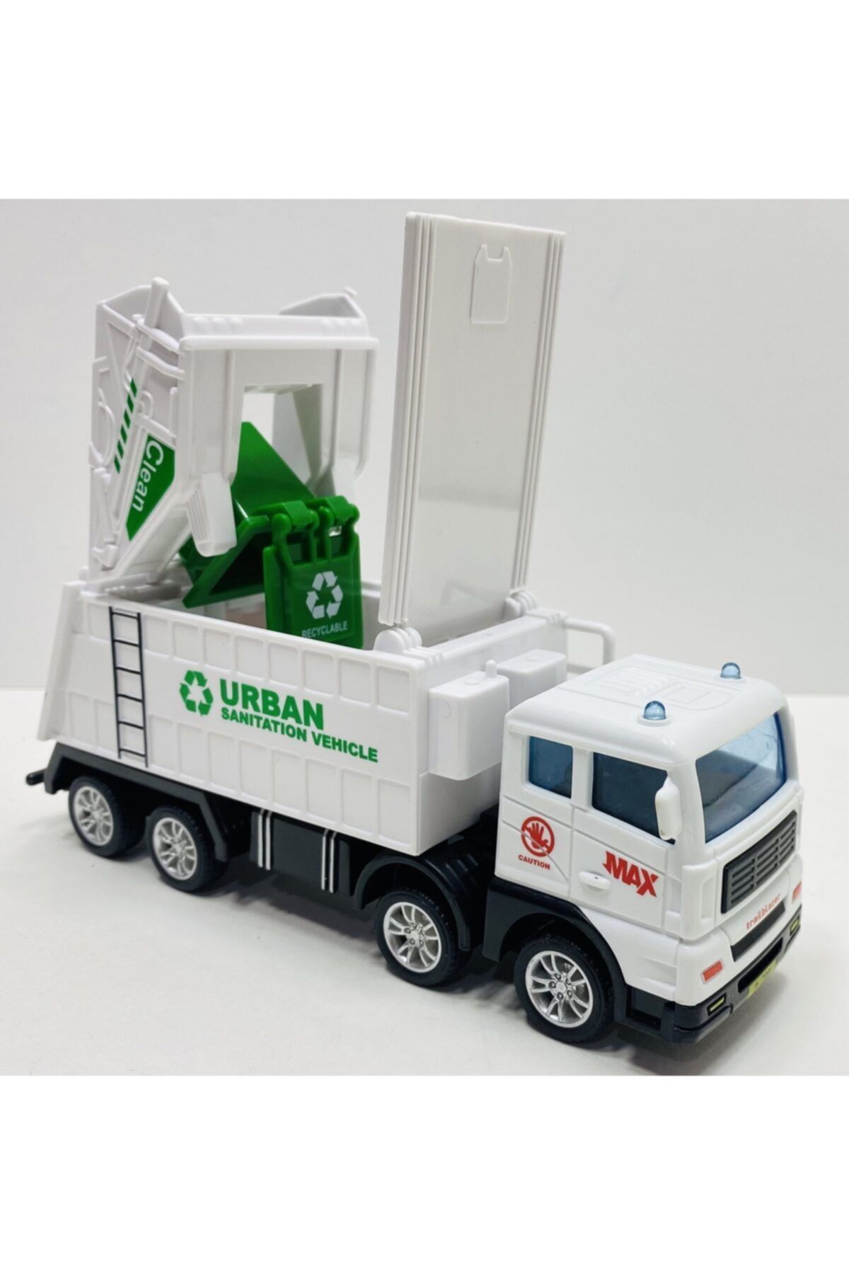 toysandmore Çöp Arabası Çöp Kamyonu Oyuncak Kapakları Açılır 18 Cm Temizlik Aracı