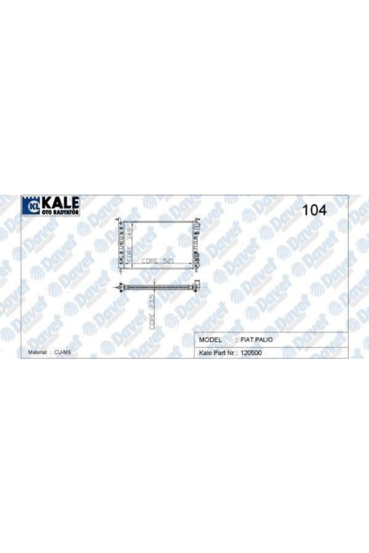 Parçafoni Su Radyatoru Fıat Palıo 1.2/1.4 16v - Albea 1.2/1.4 - Strada 1.2 96-09 Ac Al/pl/