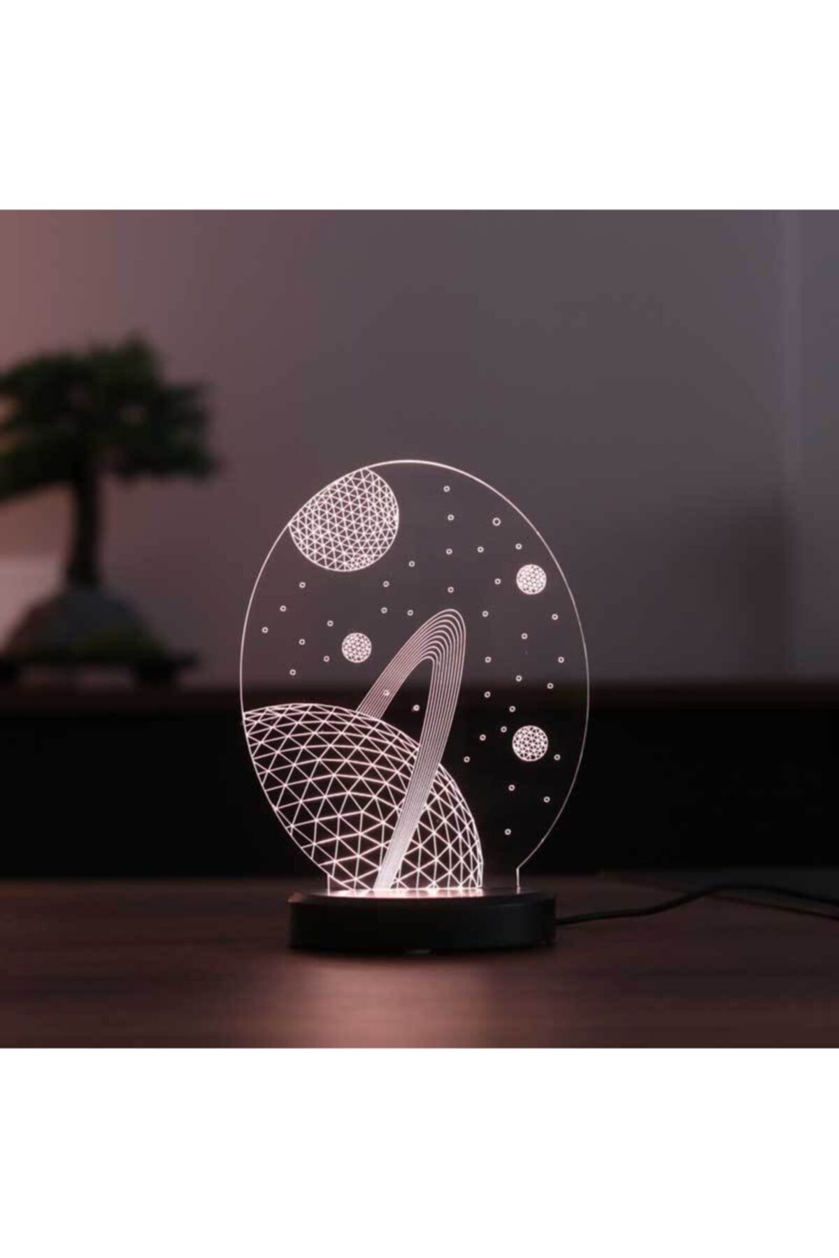 BYLAMP Satürn Led Gece Lambası Siyah Taban
