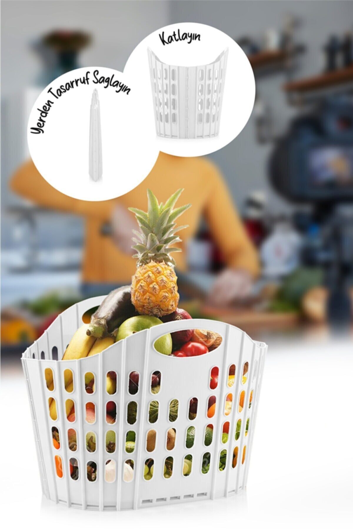 Meleni Home Katlanır Sepet - Çok Amaçlı Çamaşır Sepeti 38 Lt