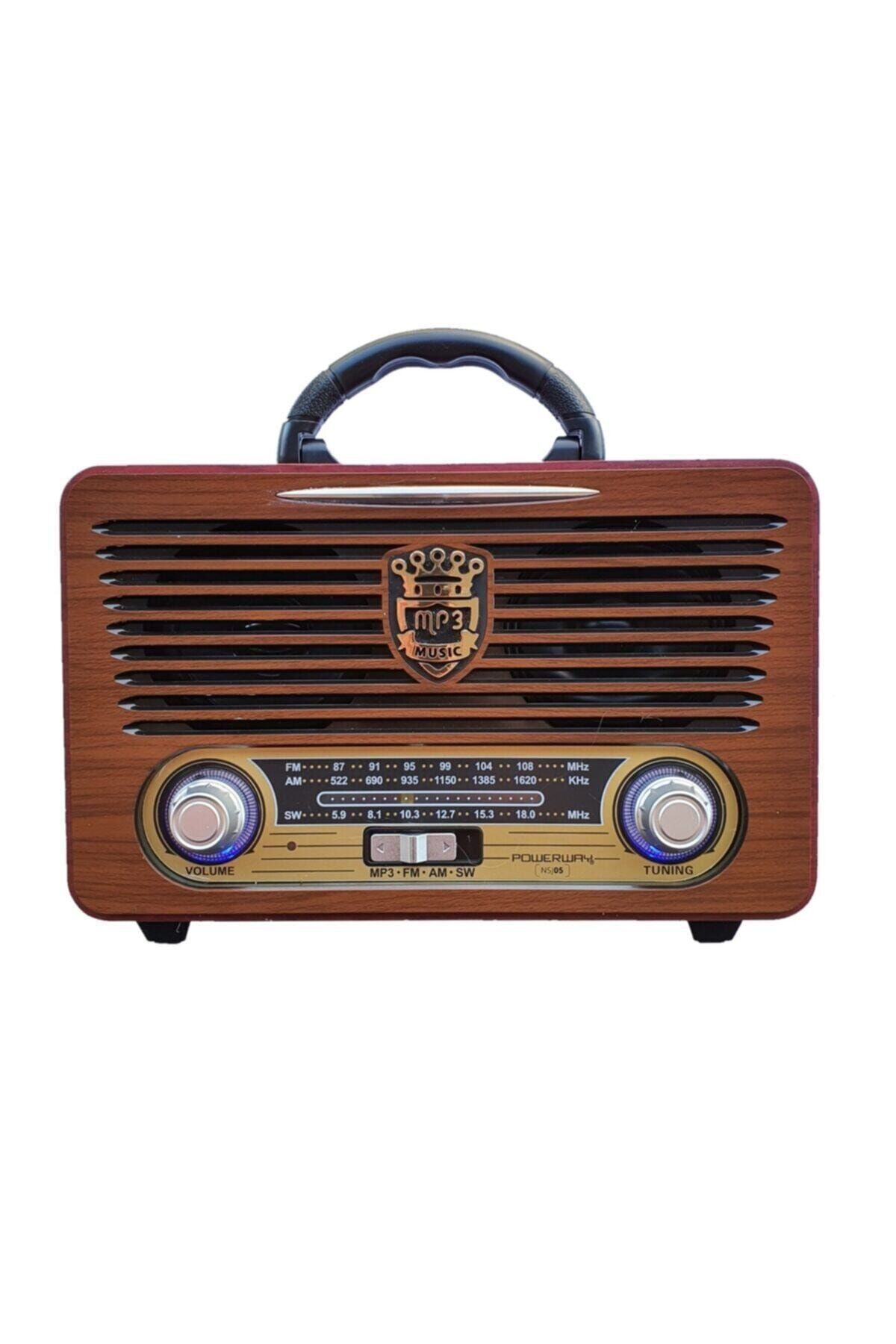 POWERWAY Nsj05 Nostalji Radyo Bluetooth Şarjlı Nostaljik Usb Sd