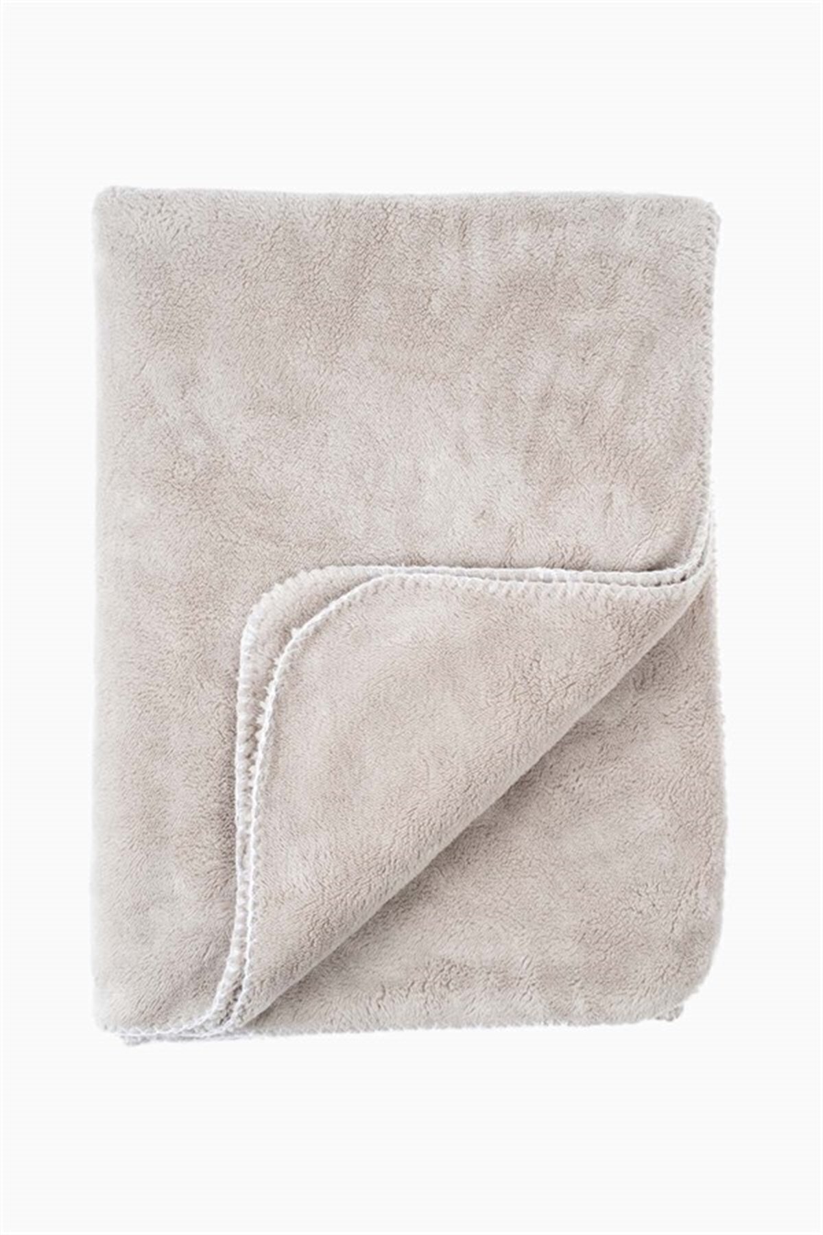 Uygun Bebe Peluş Welsoft Bebek Battaniyesi 150x200 Cm Gri Süs Dikişli