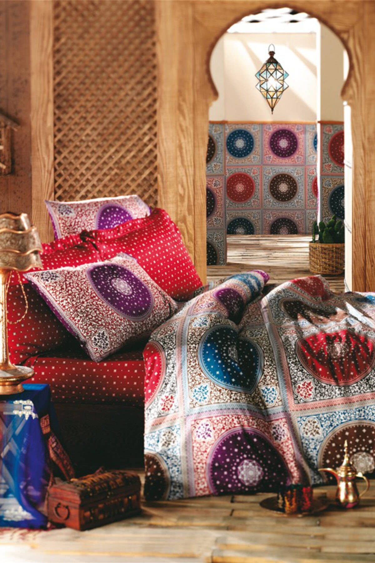 Sarev Arabesque Pamuk Saten Çift Kişilik