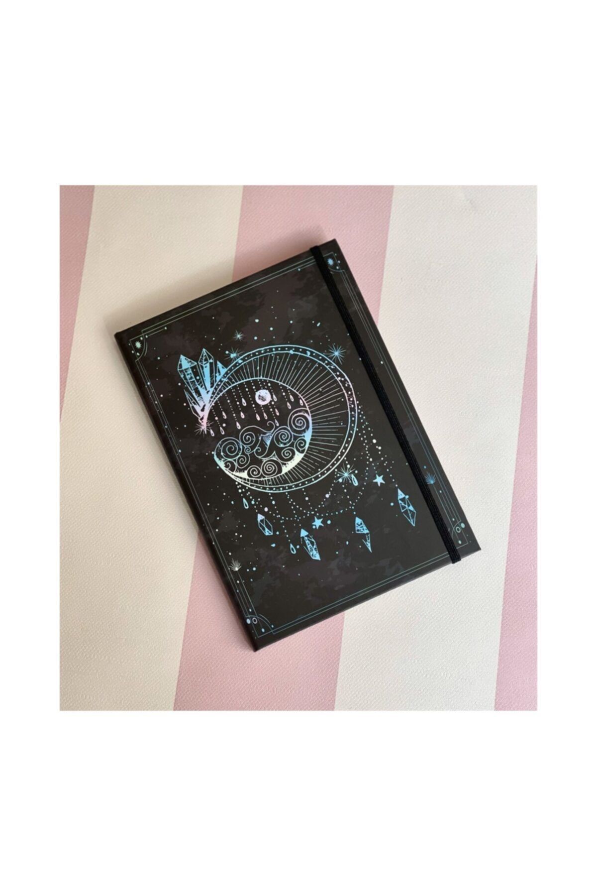 Lolla Box Siyah Kristal Tarot Tasarımlı Lastikli Defter