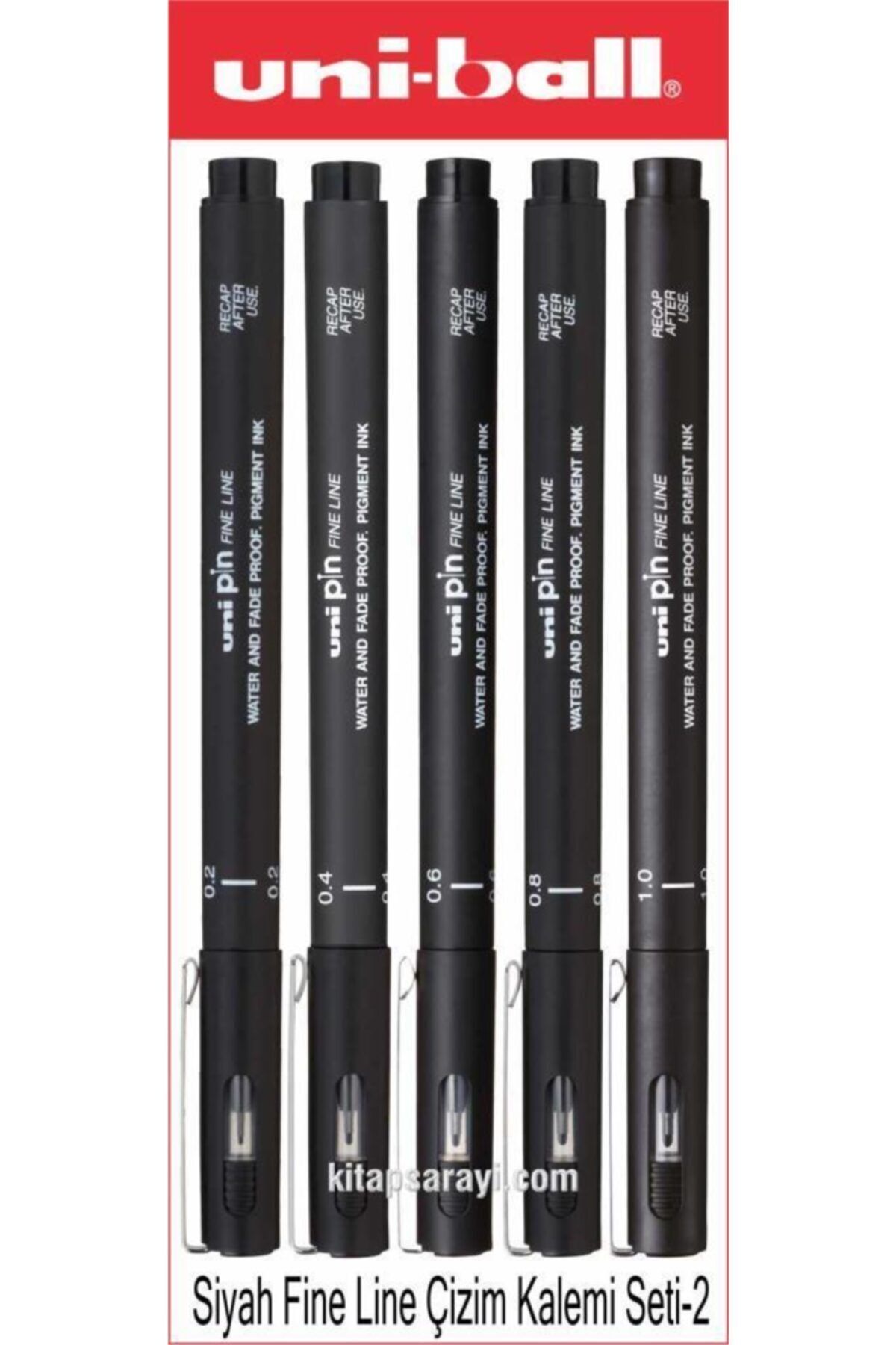 UNİBALL Uniball Fine Line Siyah Çizim Kalem Seti-2 5 Adet