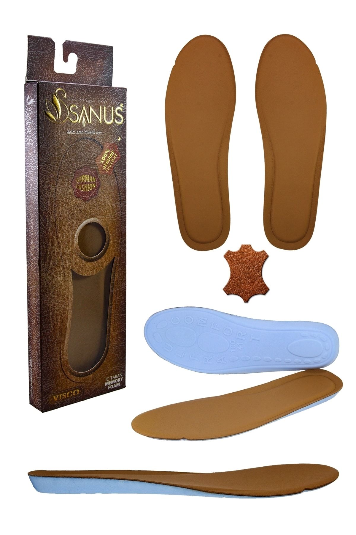 SANUS 100 Model  Visco Memory Foam Spor Taba  Hakiki Deri Tabanlık