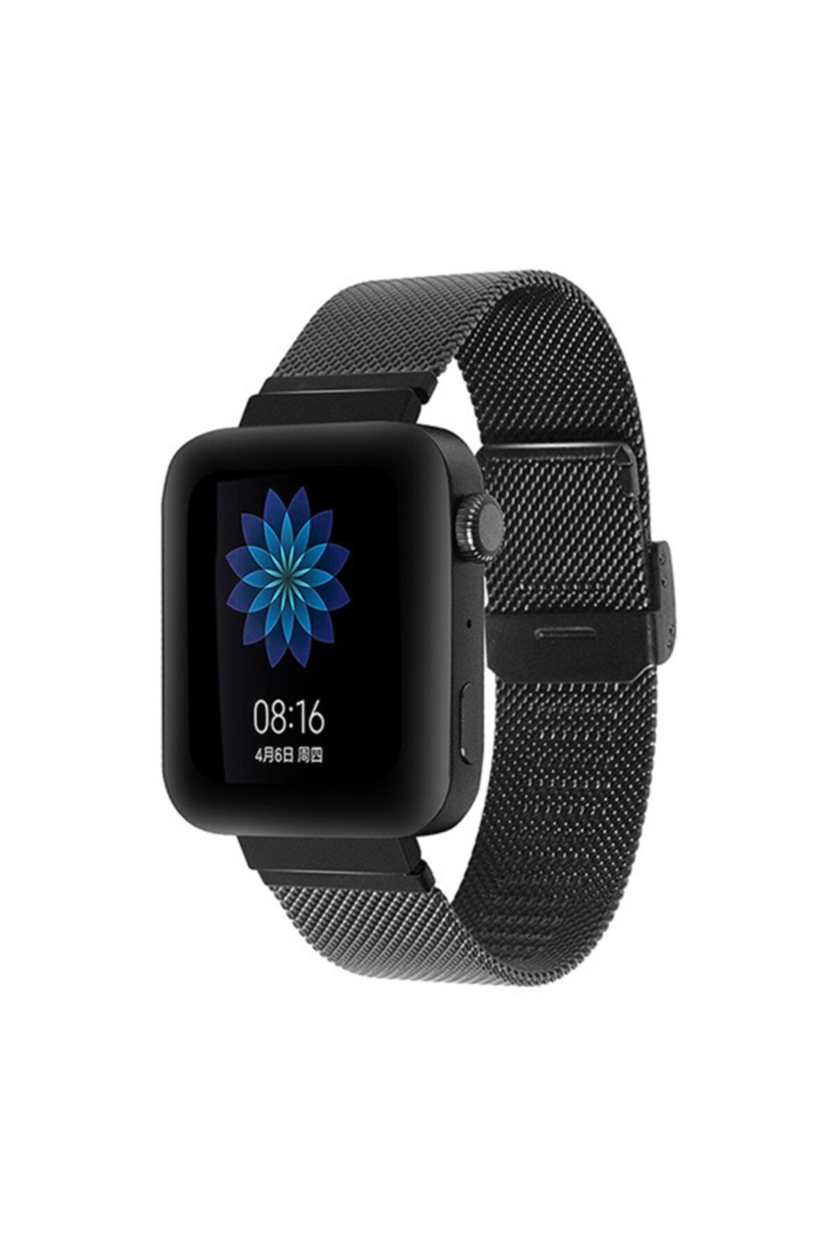 Ally Mobile Xiaomi Miui Watch Uyumlu Siyah Akıllı Saat 18 mm Akıllı Saat Çelik Toka Kayış Kordon