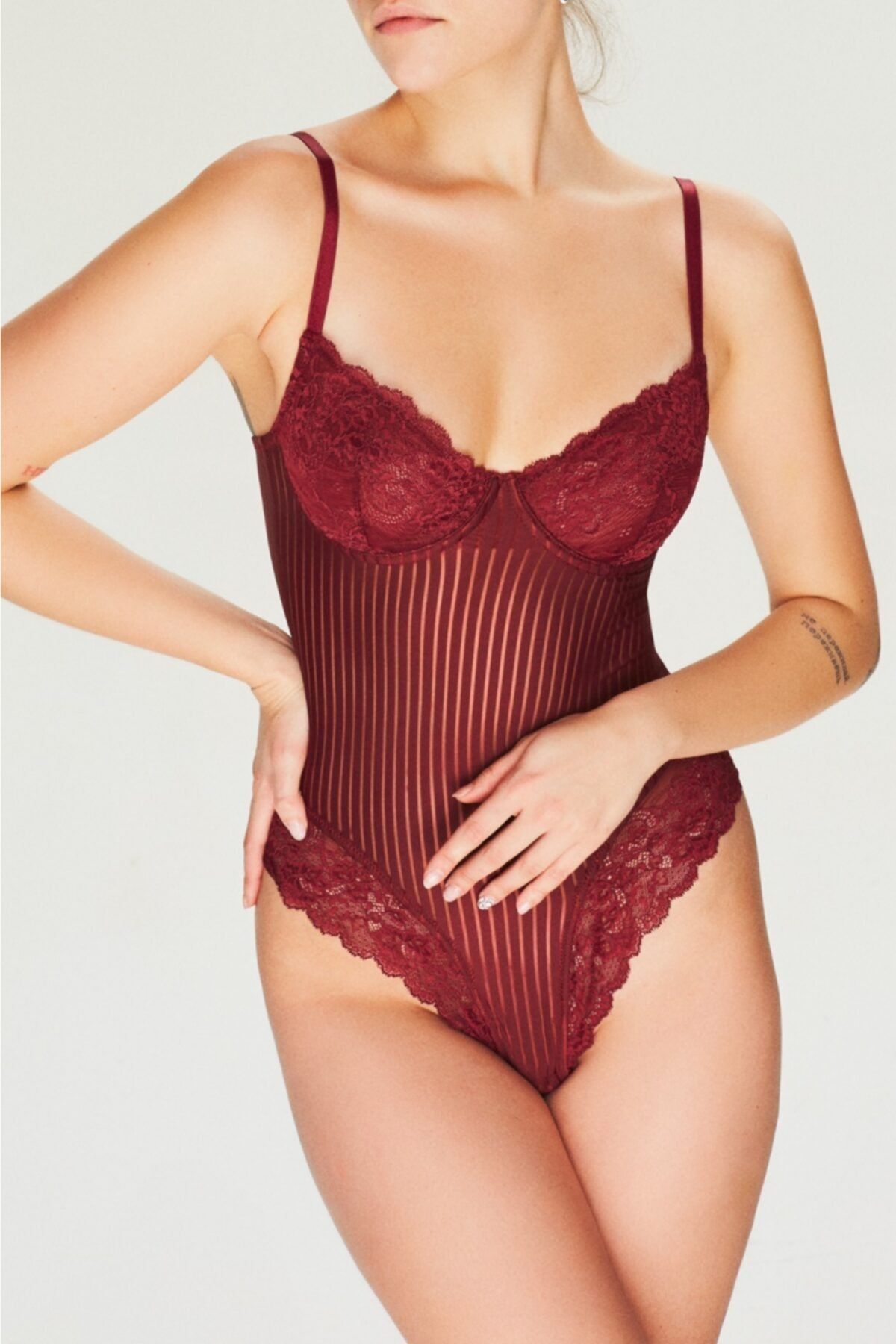 Bralet Kadın Bordo Bodysuit