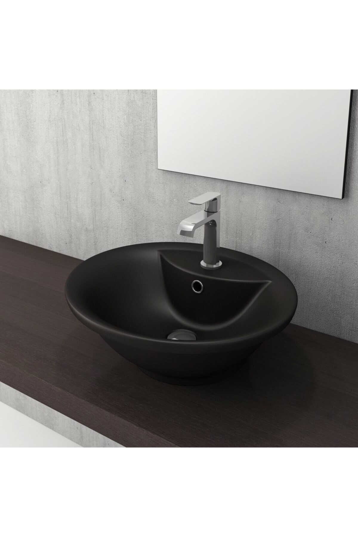 Bocchi Verona Batarya Banklı Çanak Lavabo 50 Cm - Mat Siyah