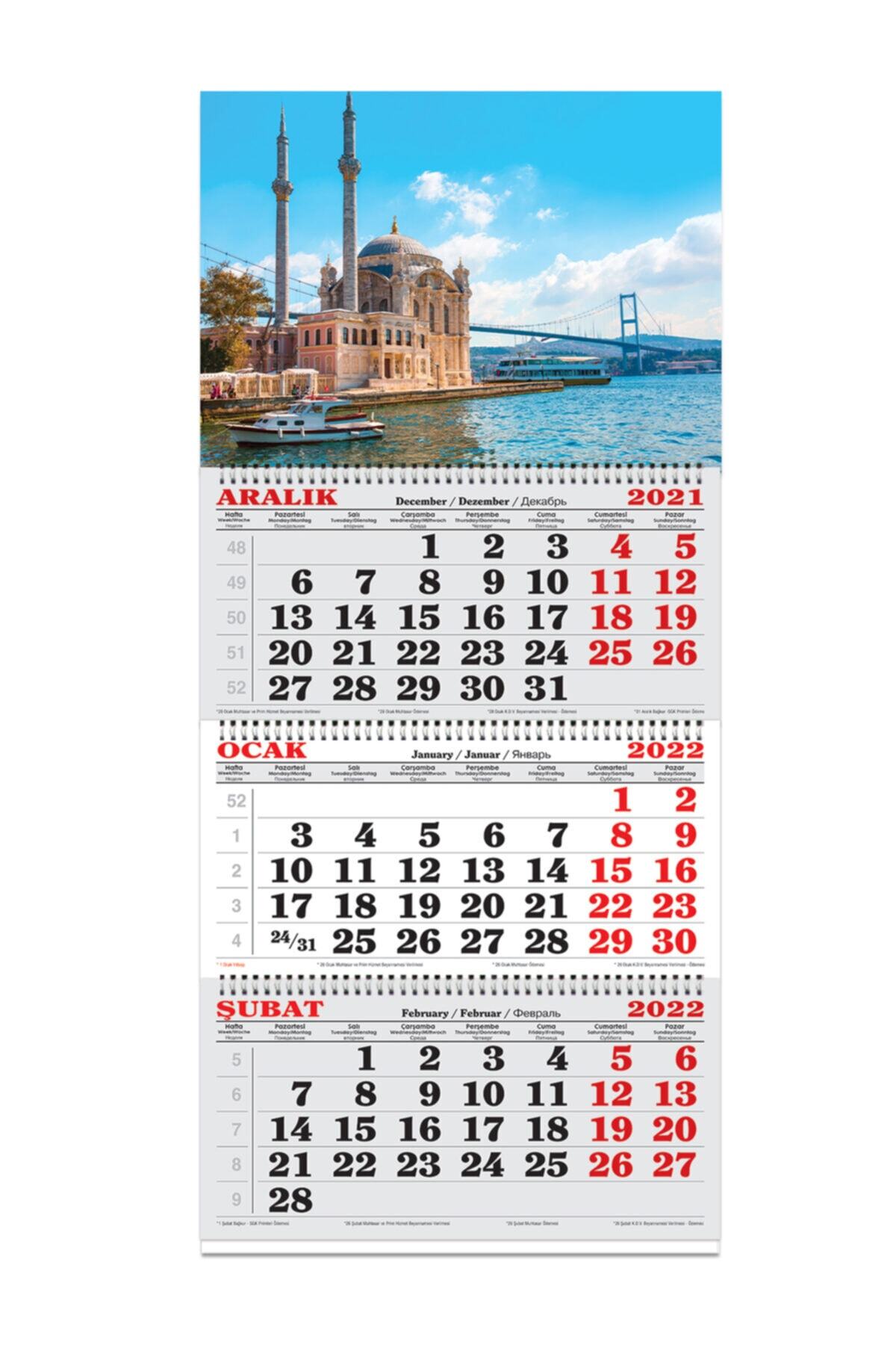 KESKİN COLOR Keskin 33x86 Cm 2022 Spiralli Gemici Takvimi 3 Aylık (840426) Istanbul