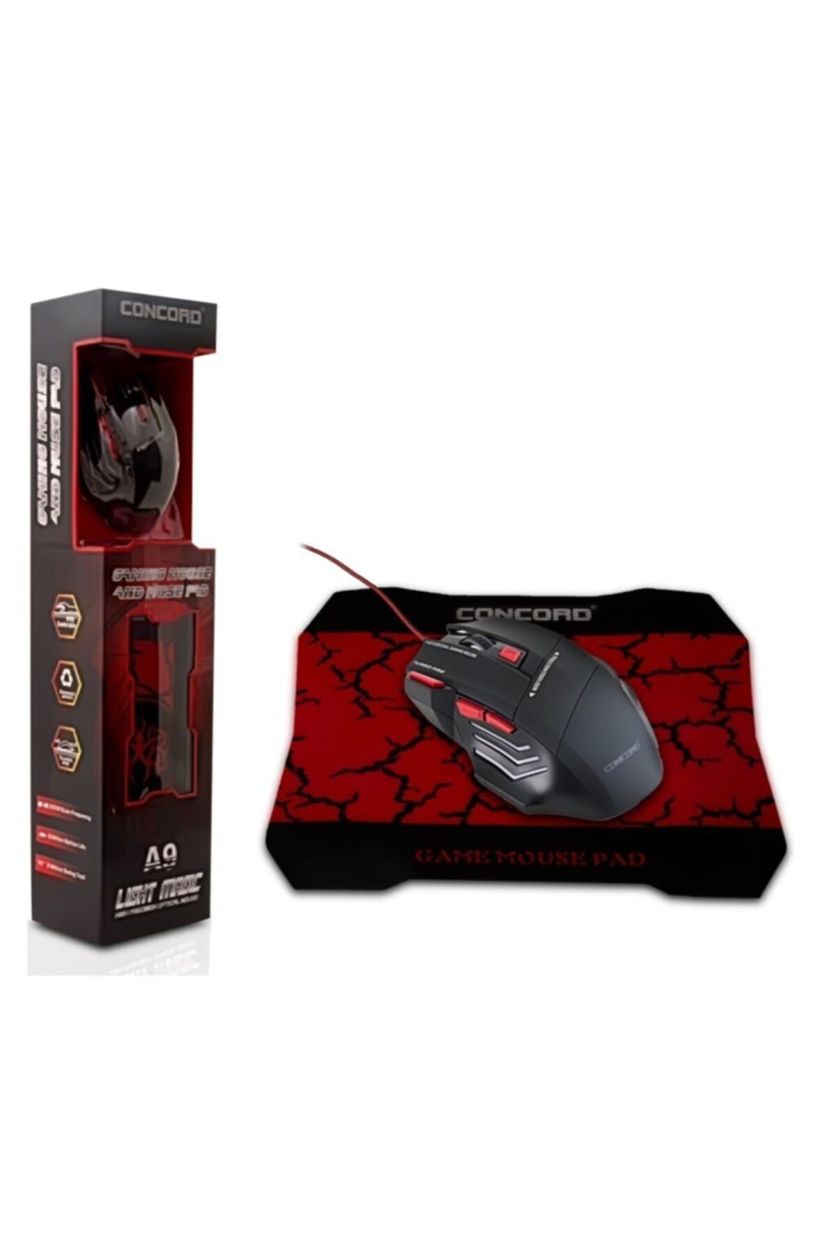 Concord A9 Kablolu Usb Oyuncu Mouse mouse Pad