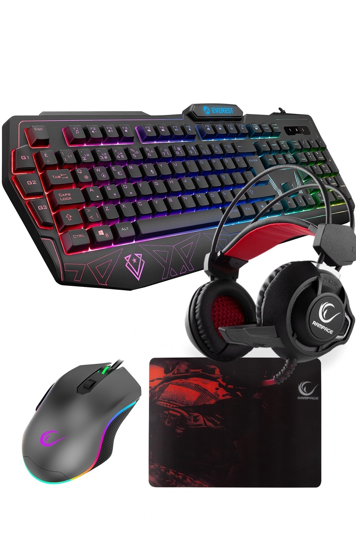 Everest Rampage Rampage Pro Mega Calıbre Serisi Gaming Set 4 Lü