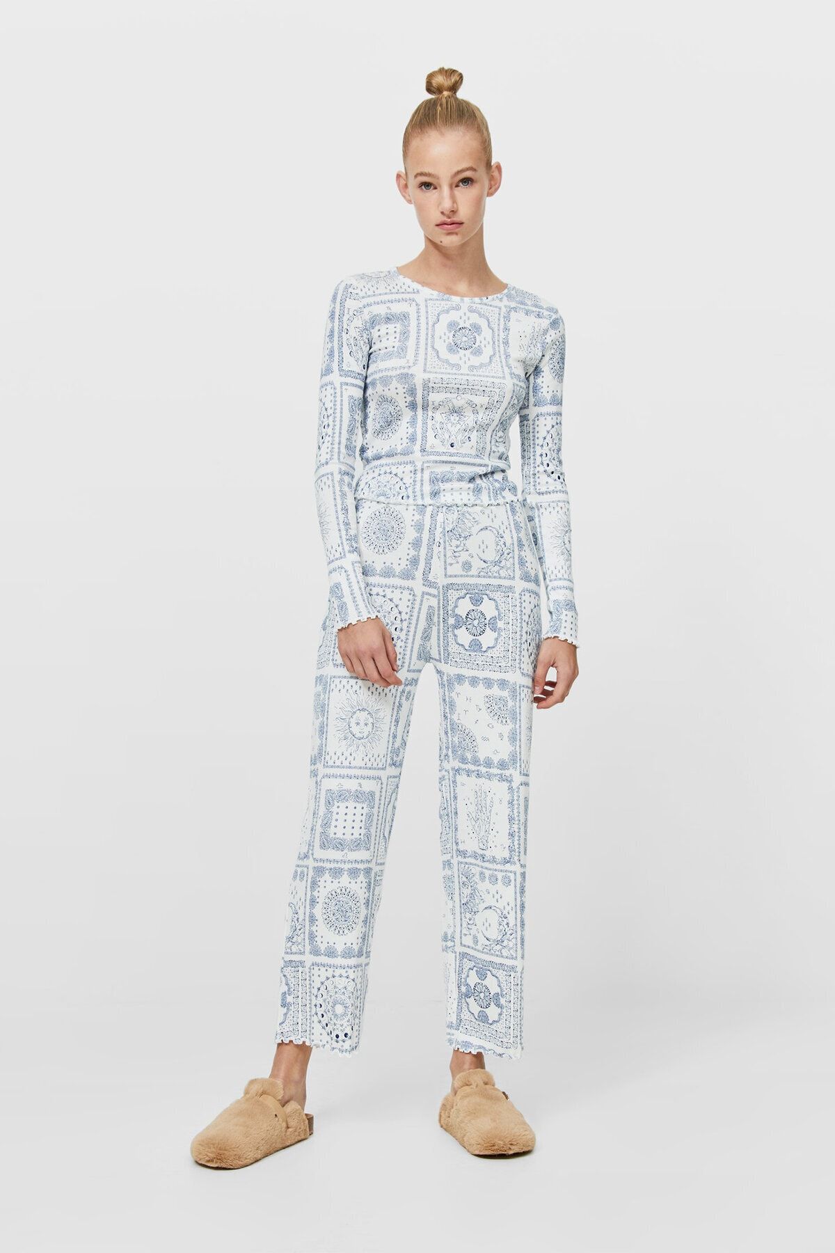 Stradivarius Kadın  Uzun Kollu Pijama Üstü