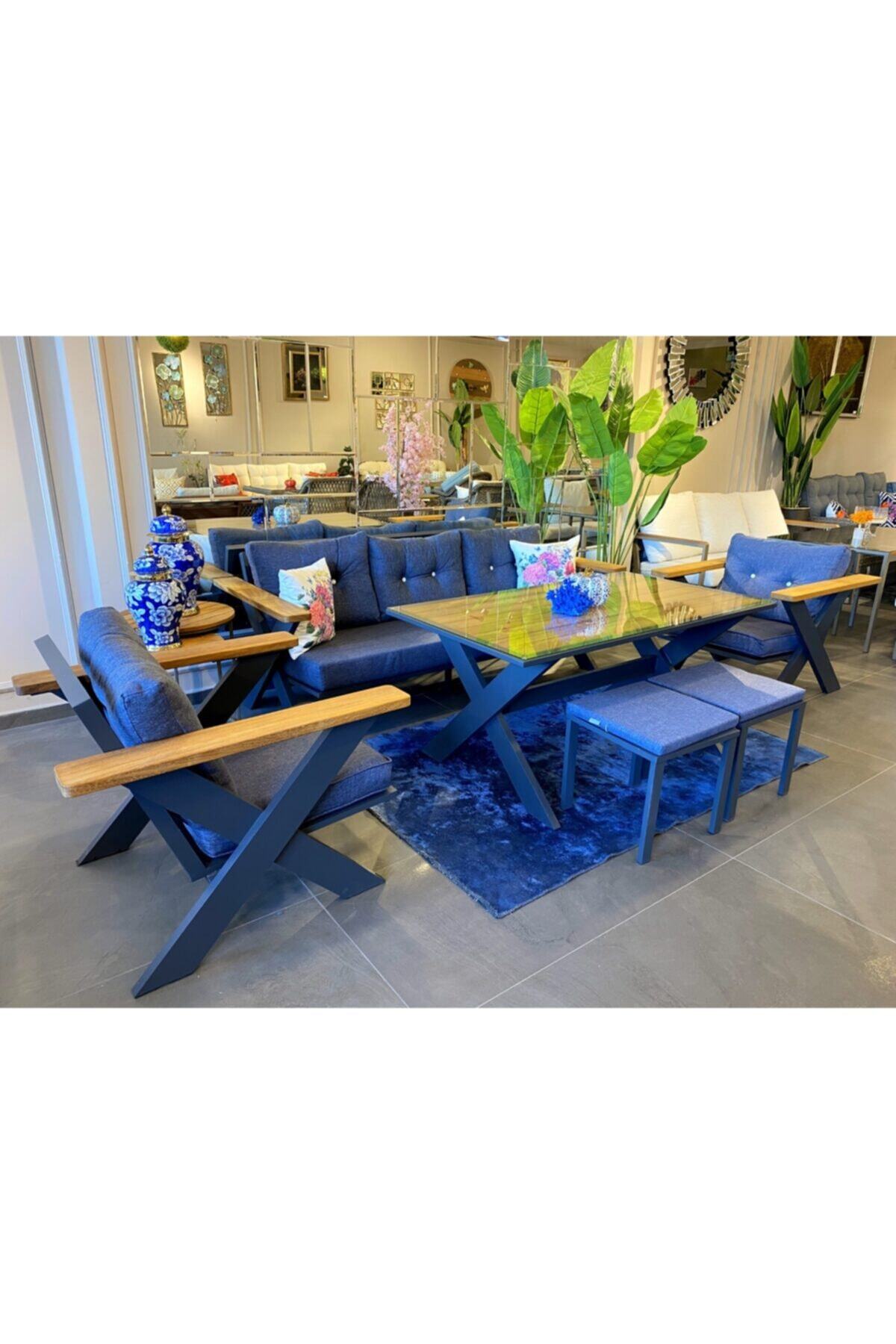 Garden Store Veranda Oturma Grubu (3 1 1 MASA 2PUF) Bahçe - Balkon Takımı