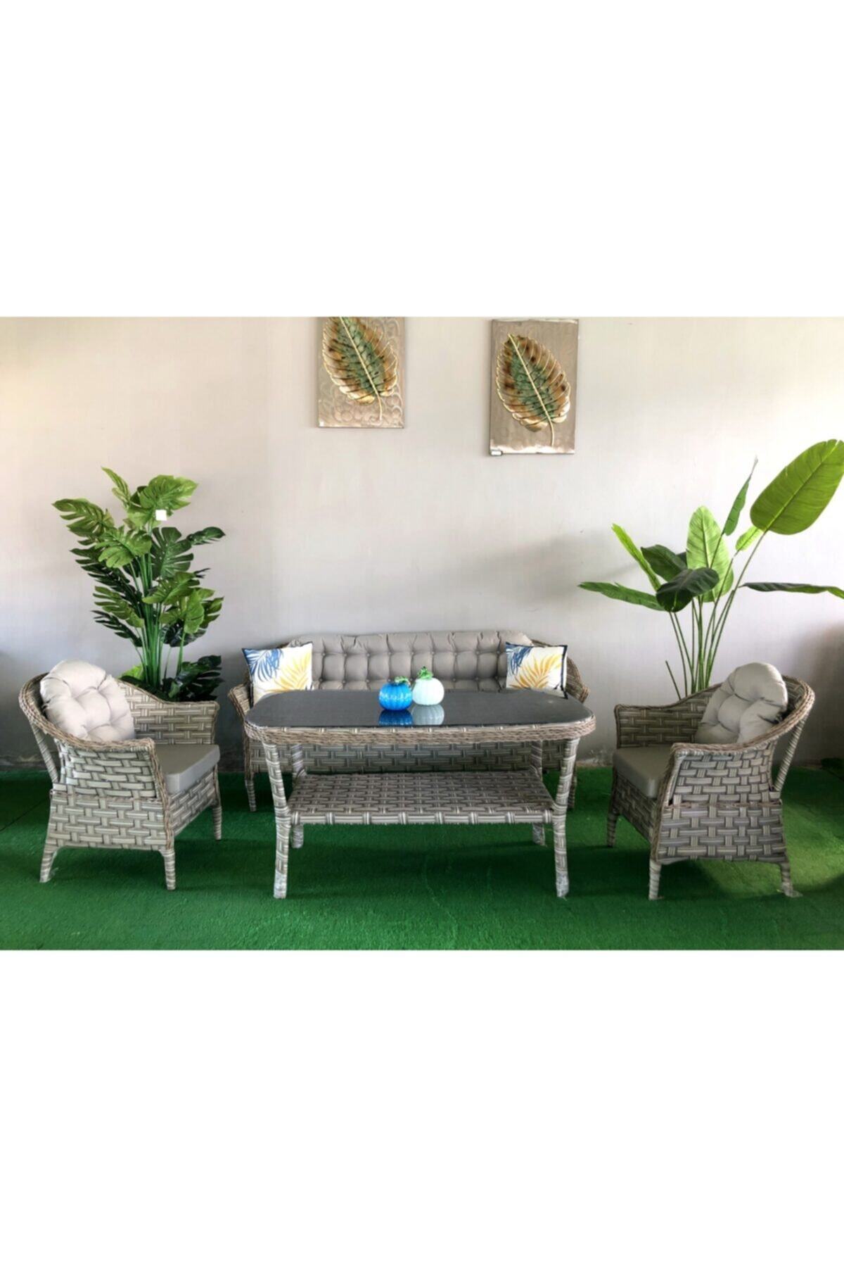 Garden Store Vera Üçlü Oturma Grubu (3 1 1 MASA) Balkon - Bahçe Takımı